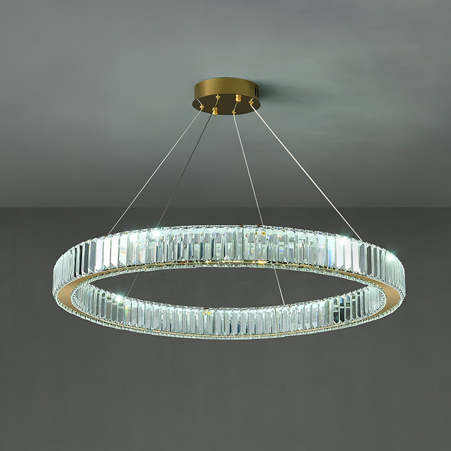 Bertolda Gold Crystal Multi‑Tier LED Chandelier – Elegant Luxury