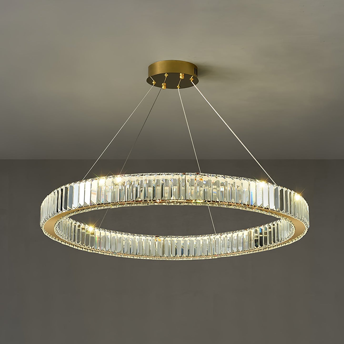 Bertolda Gold Crystal Multi‑Tier LED Chandelier – Elegant Luxury