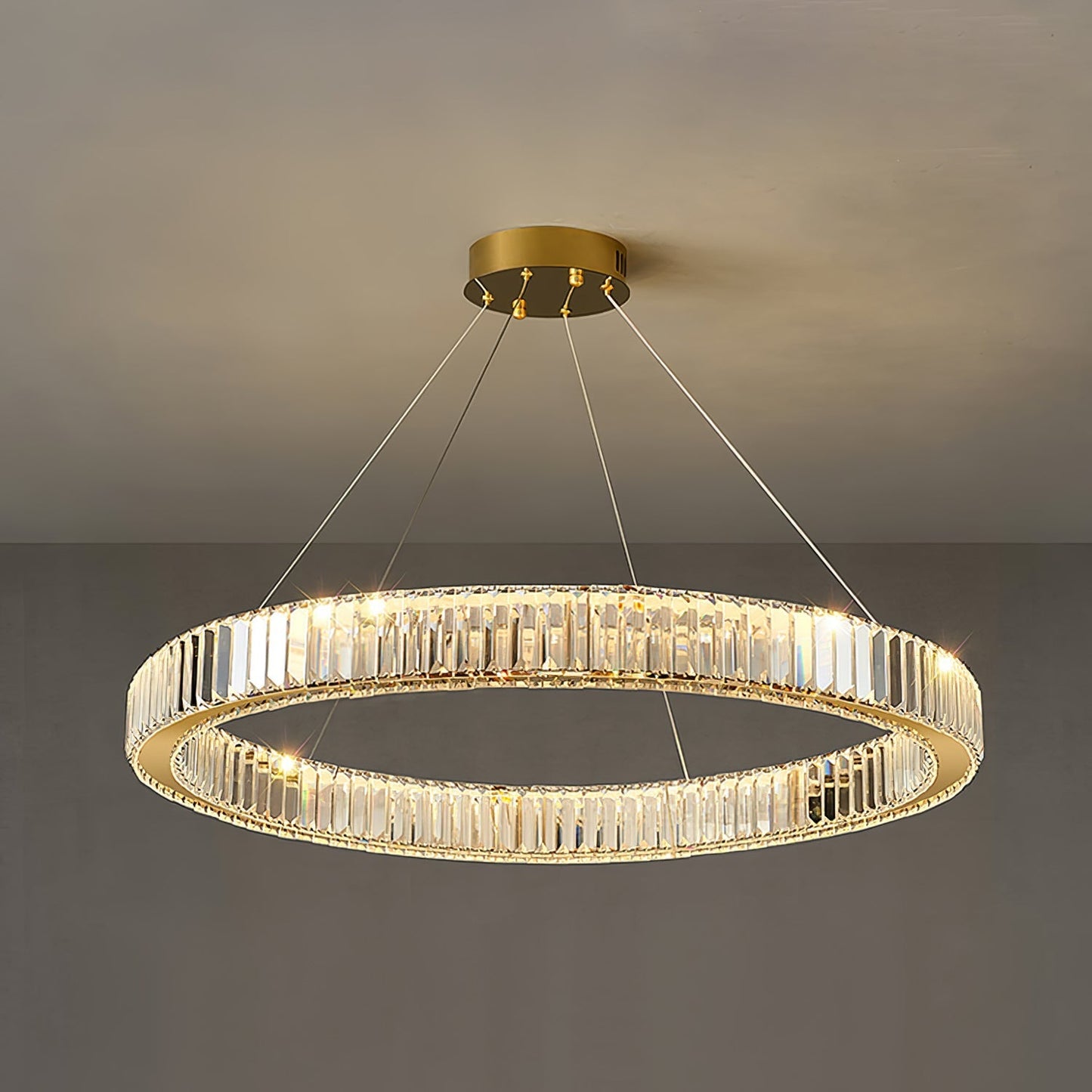 Bertolda Gold Crystal Multi‑Tier LED Chandelier – Elegant Luxury