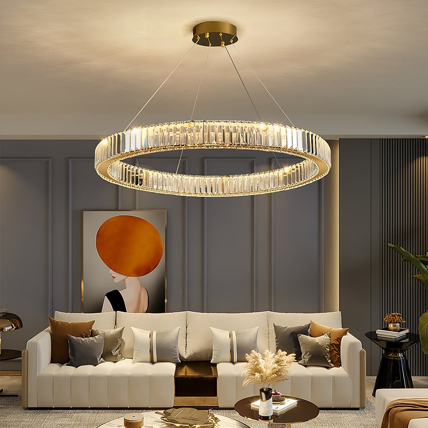 Bertolda Gold Crystal Multi‑Tier LED Chandelier – Elegant Luxury