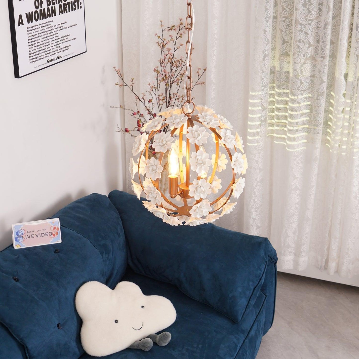 Bianca Floral Orb Chandelier - YIOSI