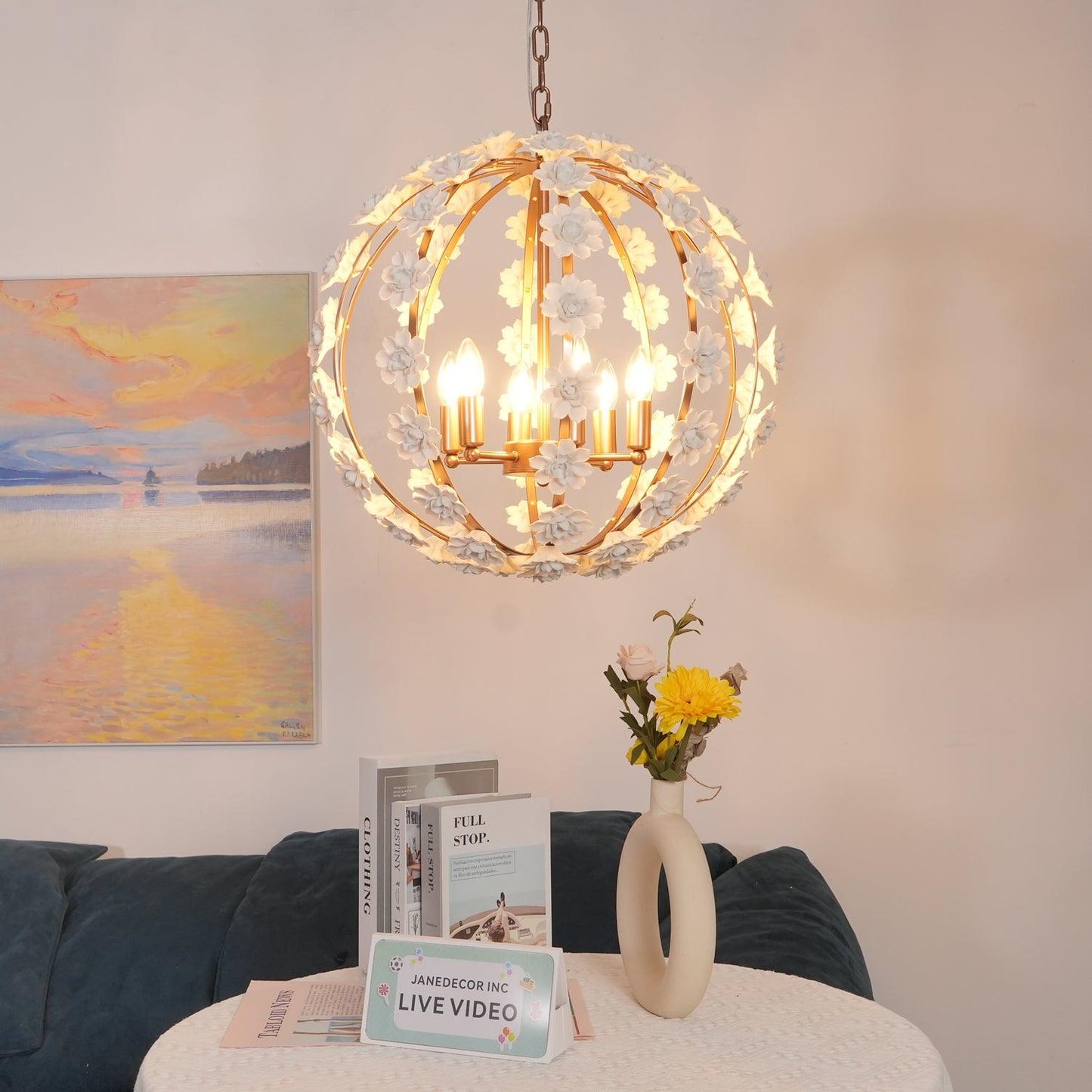 Bianca Floral Orb Chandelier - YIOSI