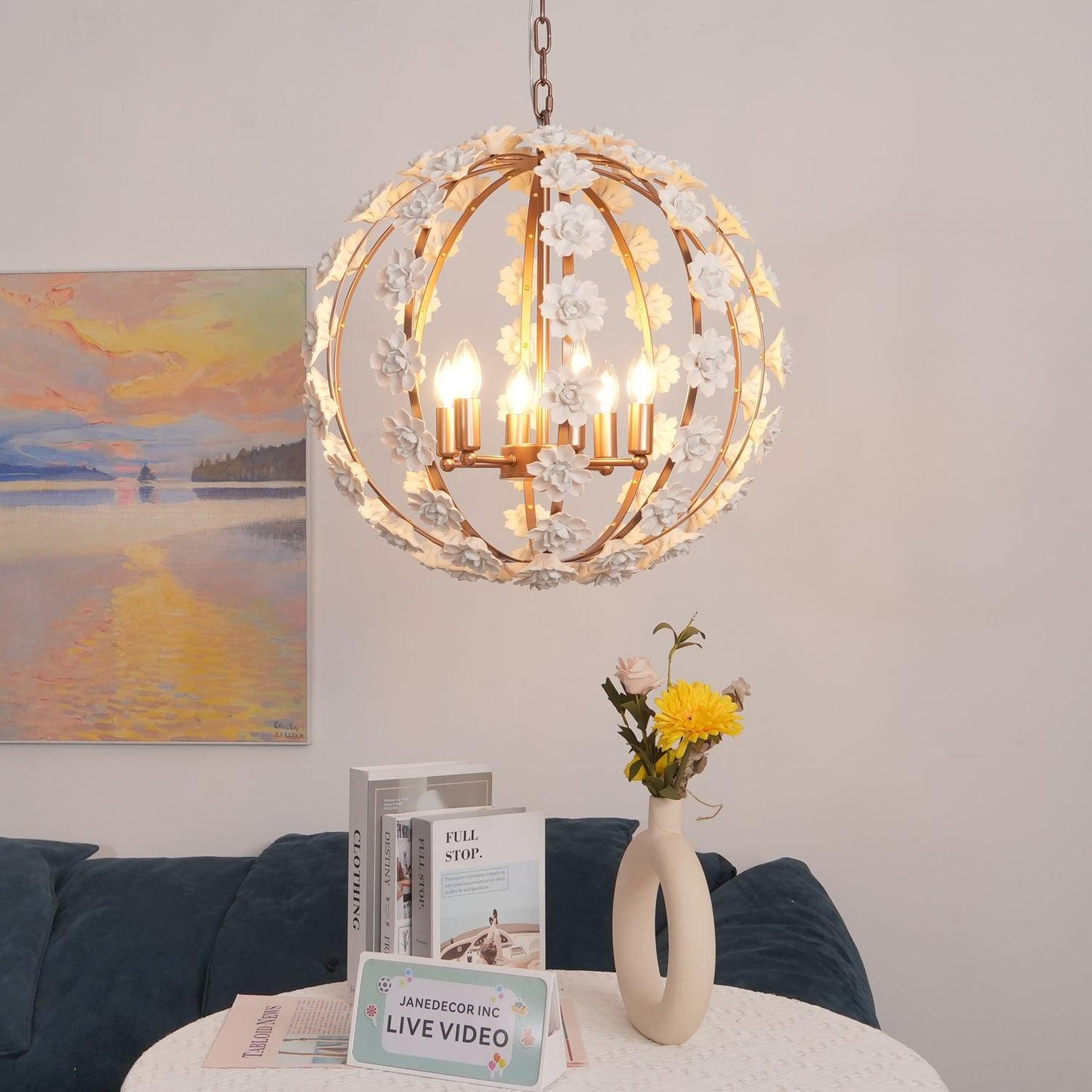 Bianca Floral Orb Chandelier - YIOSI