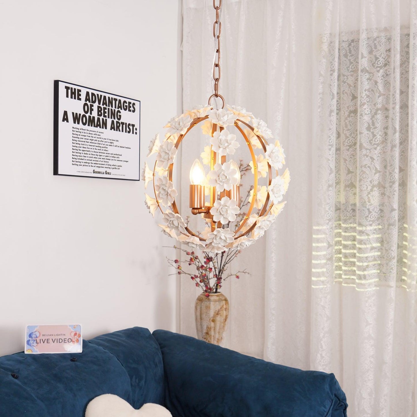 Bianca Floral Orb Chandelier - YIOSI