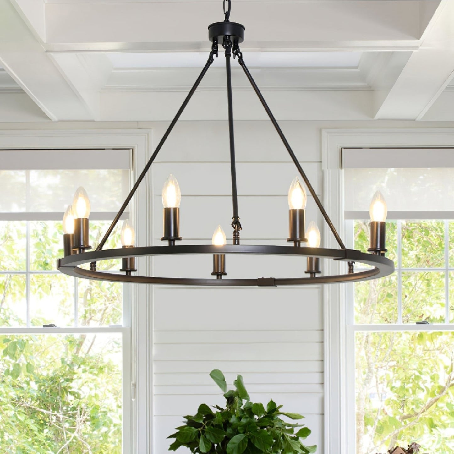 Black Candles Ring Chandelier - YIOSI