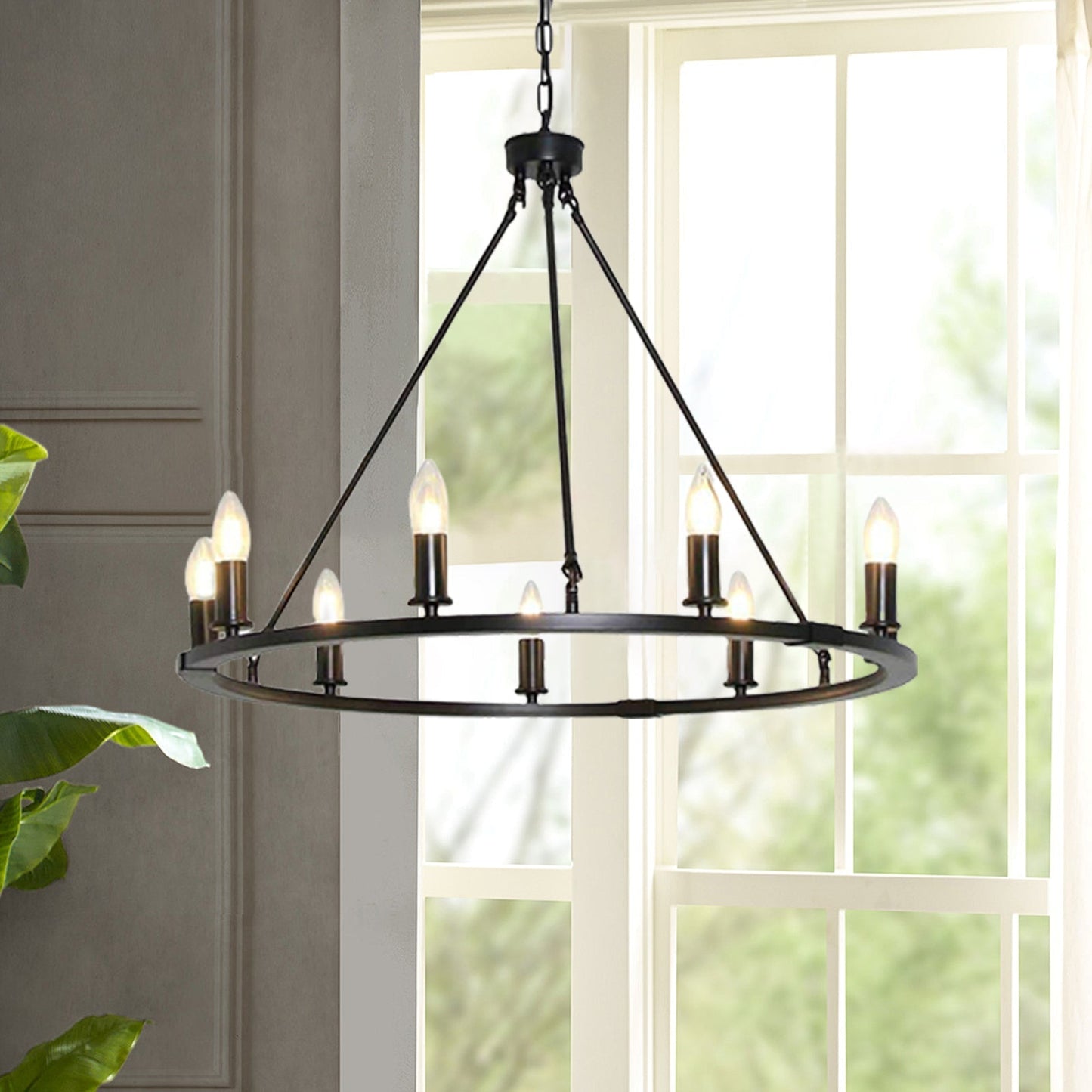 Black Candles Ring Chandelier - YIOSI