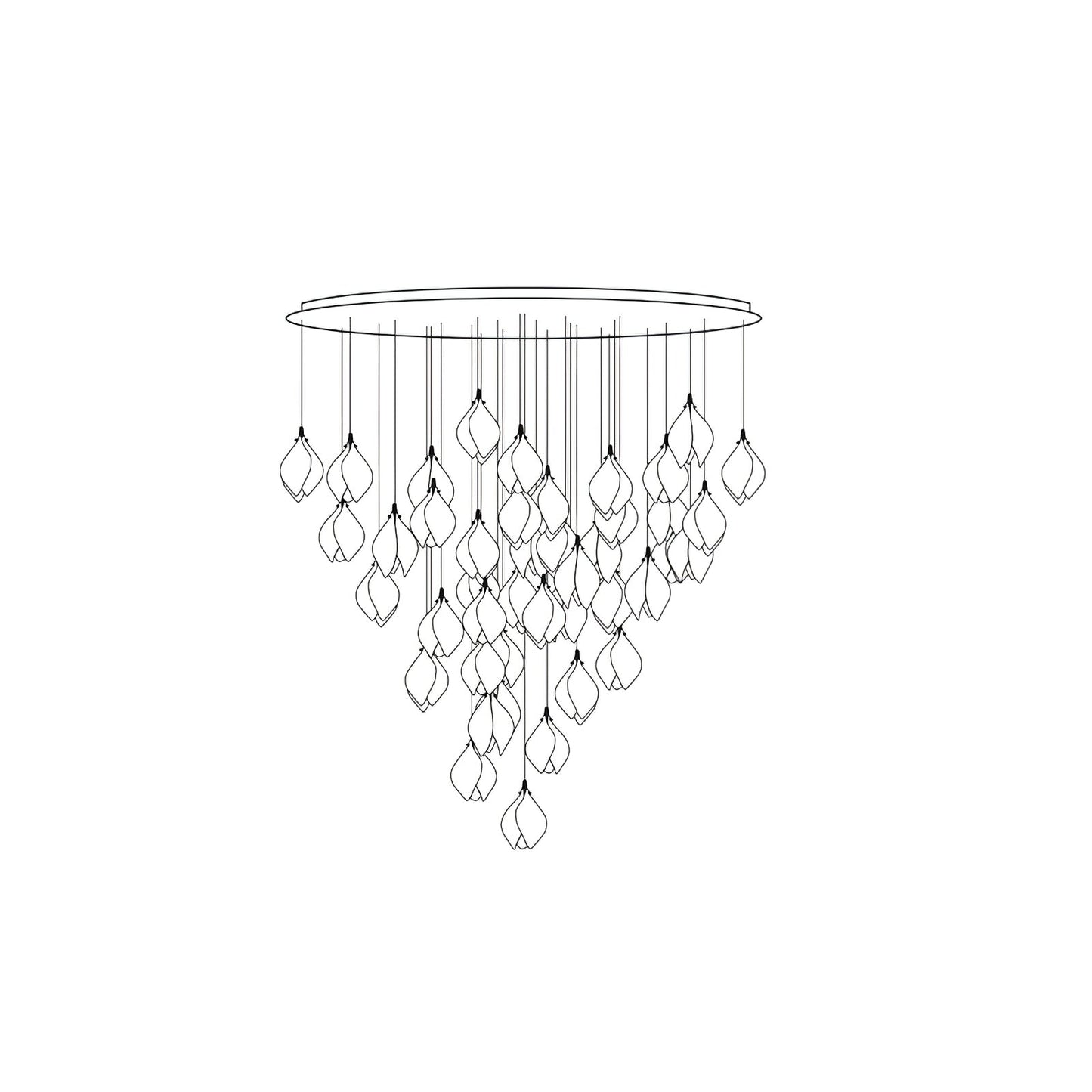Celeste Flora Ceramic Flower Pendant Light with Brass & White Finish