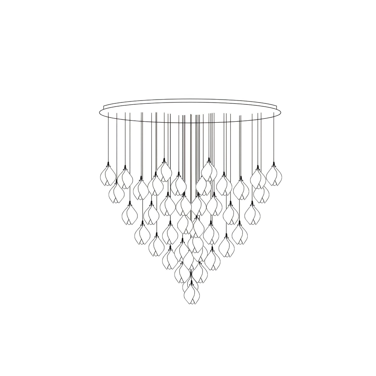 Celeste Flora Ceramic Flower Pendant Light with Brass & White Finish