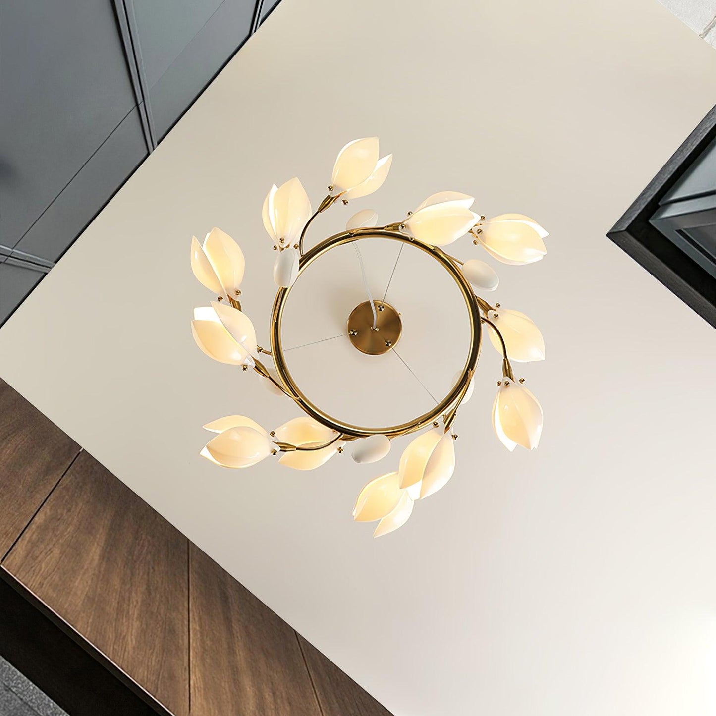 White Porcelain Magnolia Chandelier - YIOSI