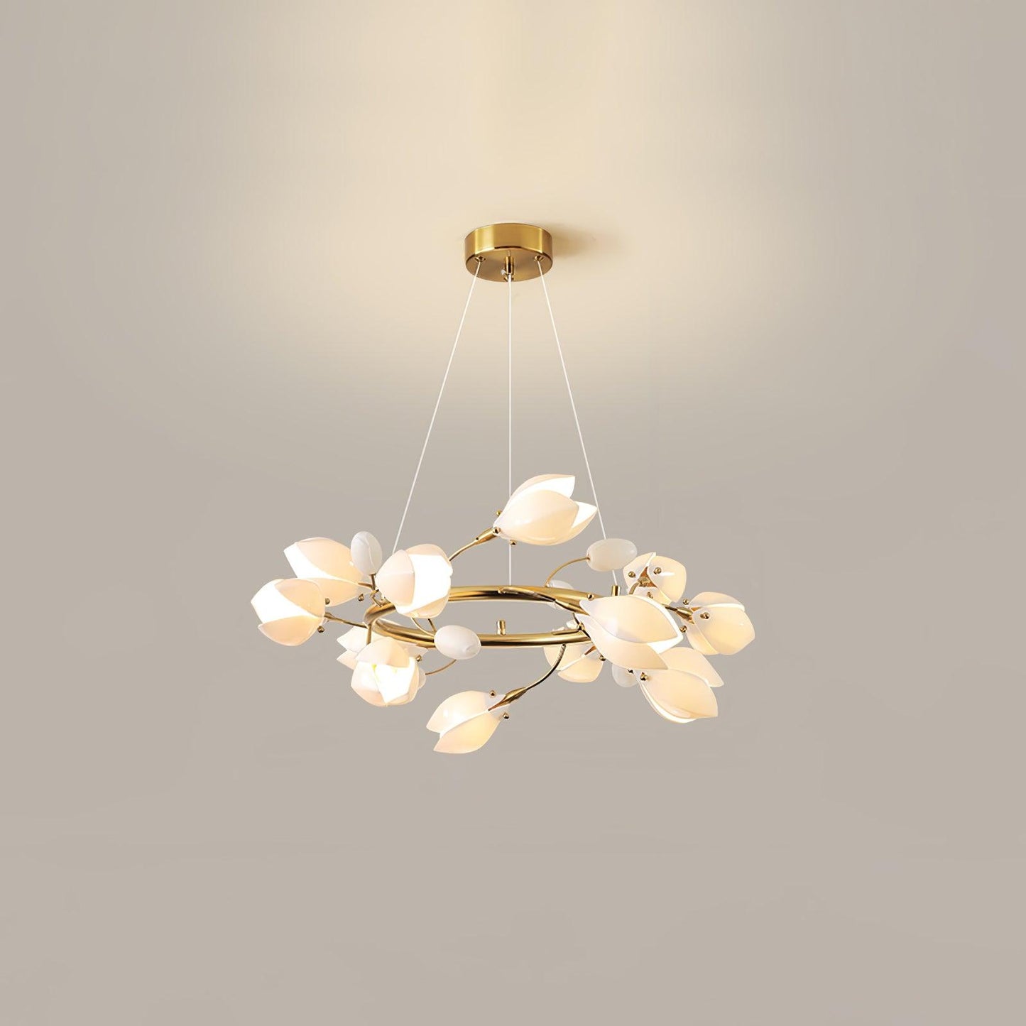 White Porcelain Magnolia Chandelier - YIOSI