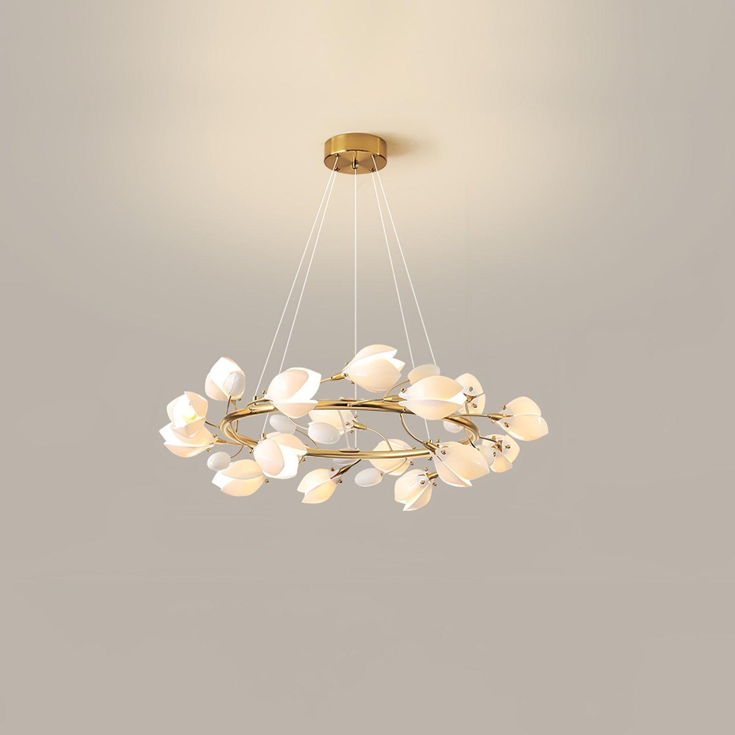 White Porcelain Magnolia Chandelier - YIOSI