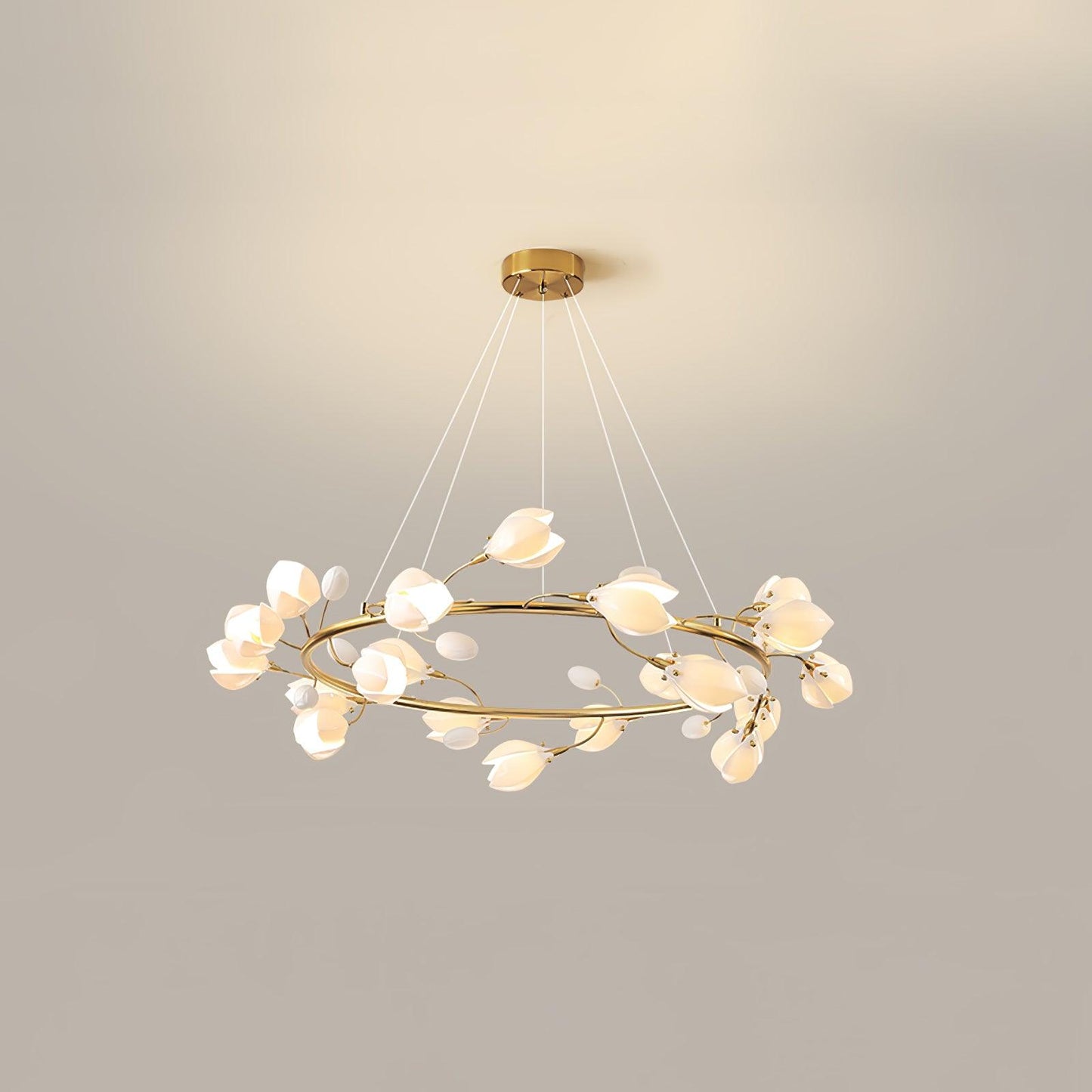 White Porcelain Magnolia Chandelier - YIOSI