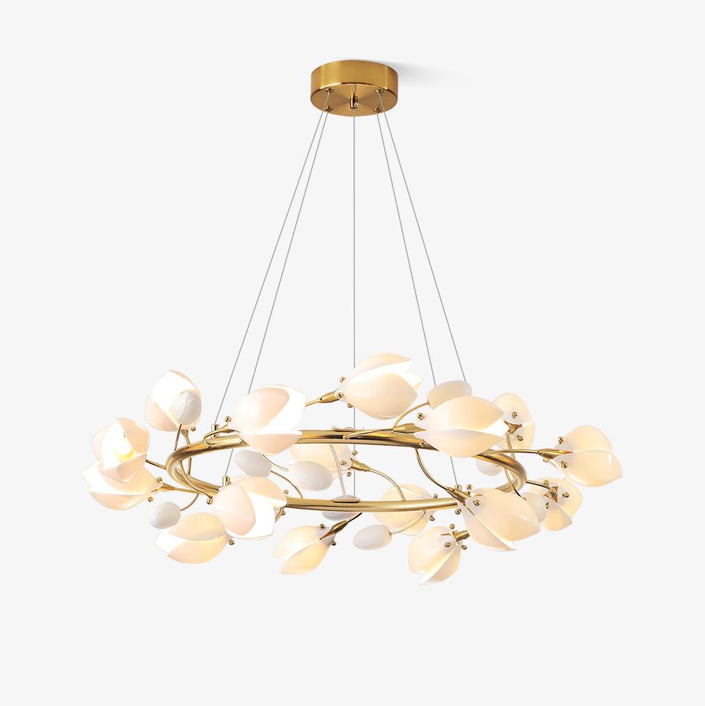 White Porcelain Magnolia Chandelier - YIOSI