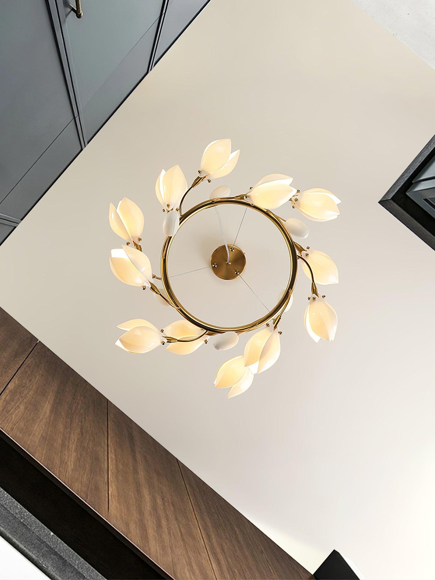 White Porcelain Magnolia Chandelier - YIOSI