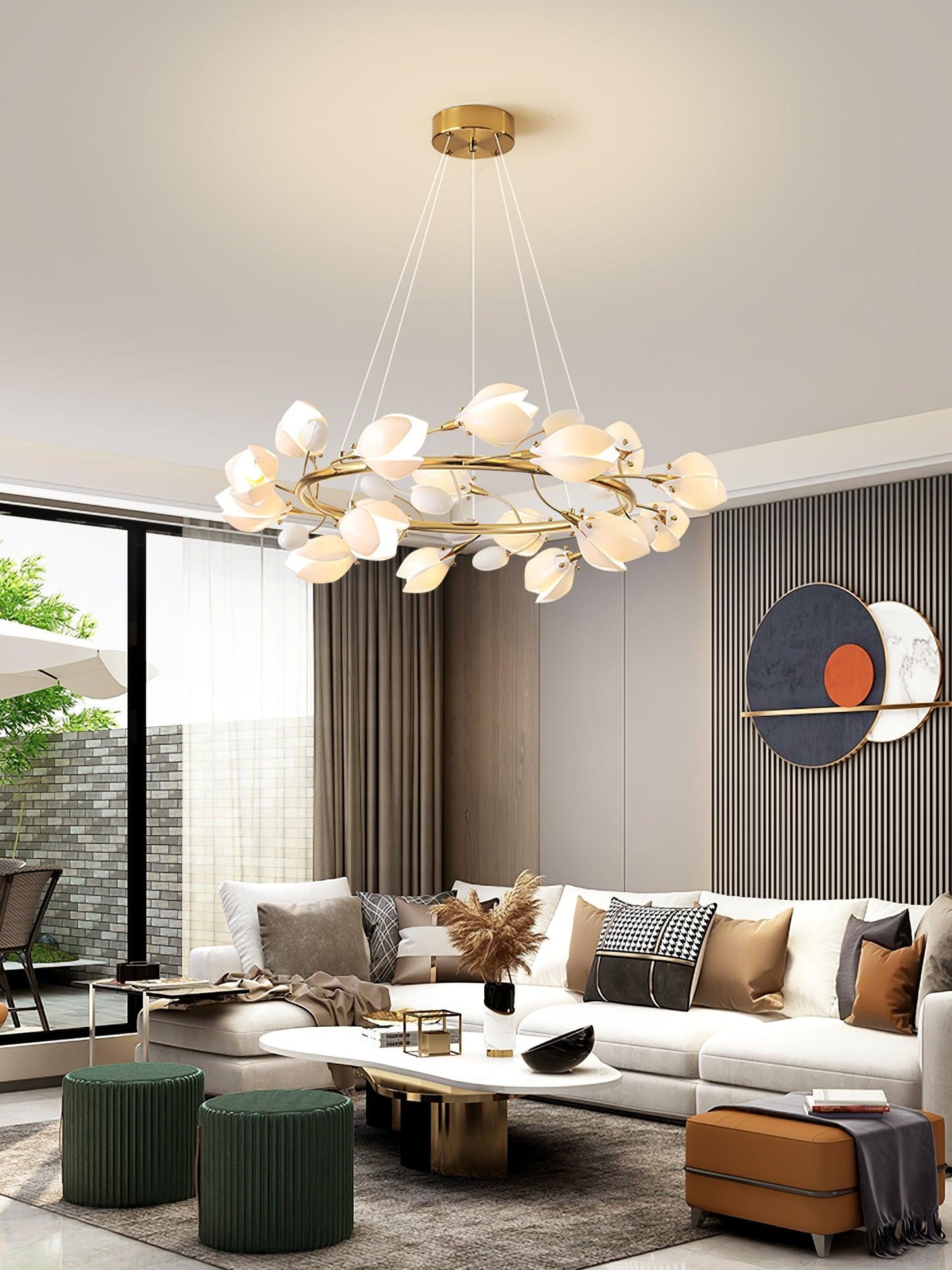 White Porcelain Magnolia Chandelier - YIOSI
