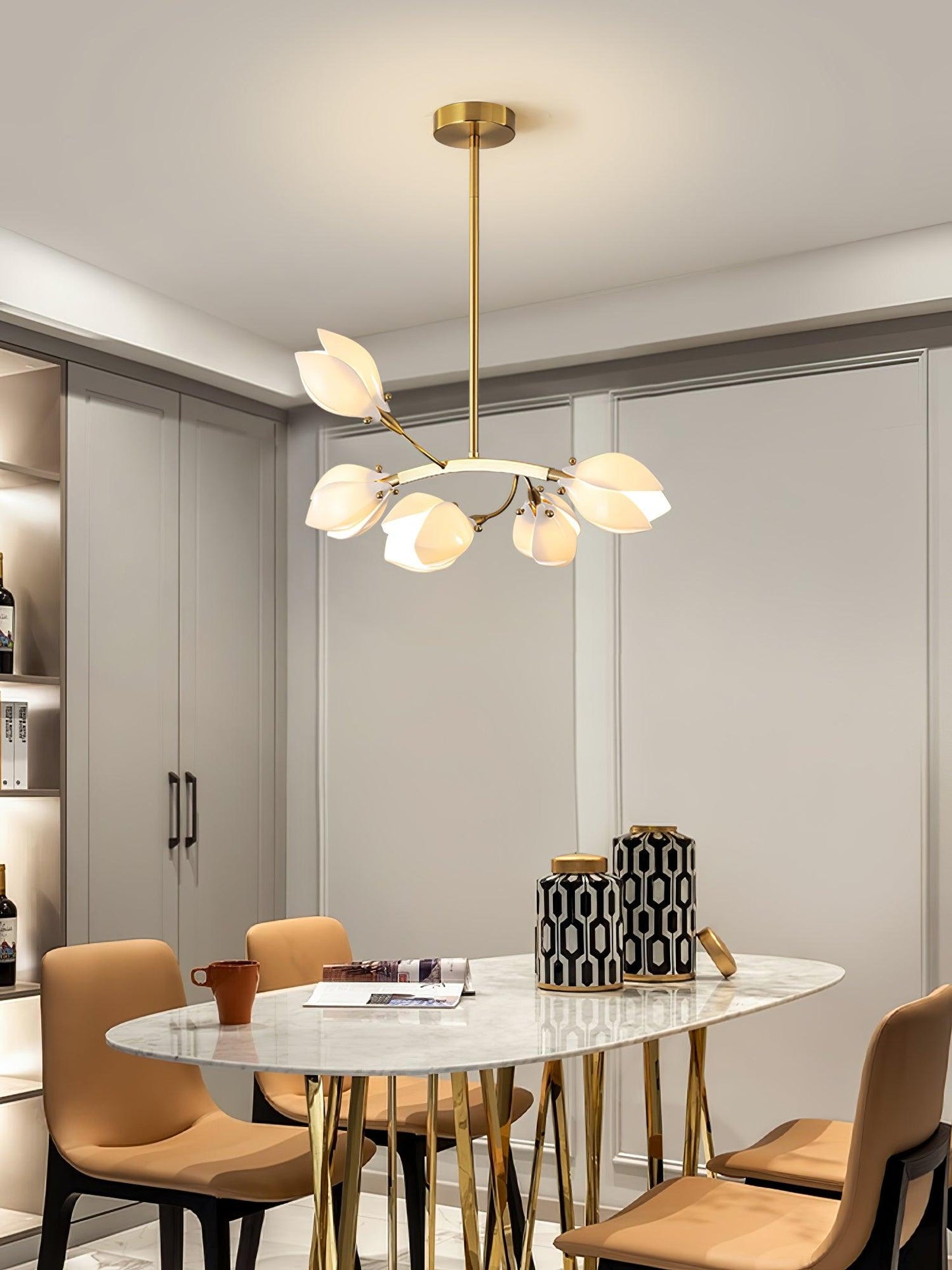 White Porcelain Magnolia Chandelier - YIOSI