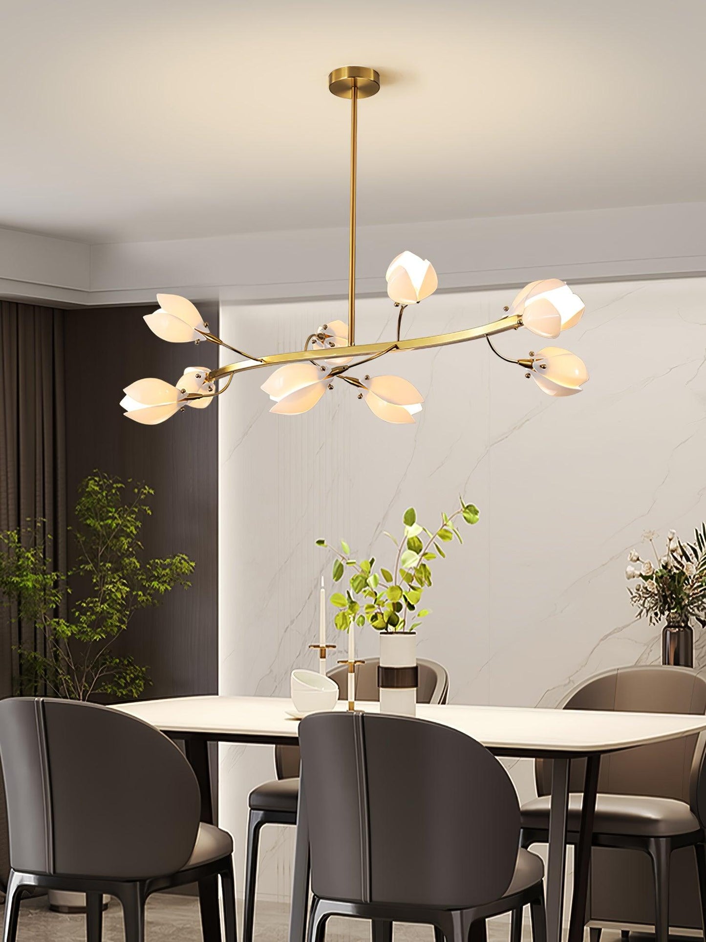 White Porcelain Magnolia Chandelier - YIOSI