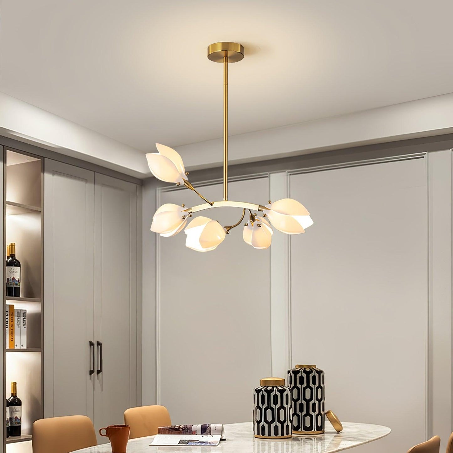 White Porcelain Magnolia Chandelier - YIOSI