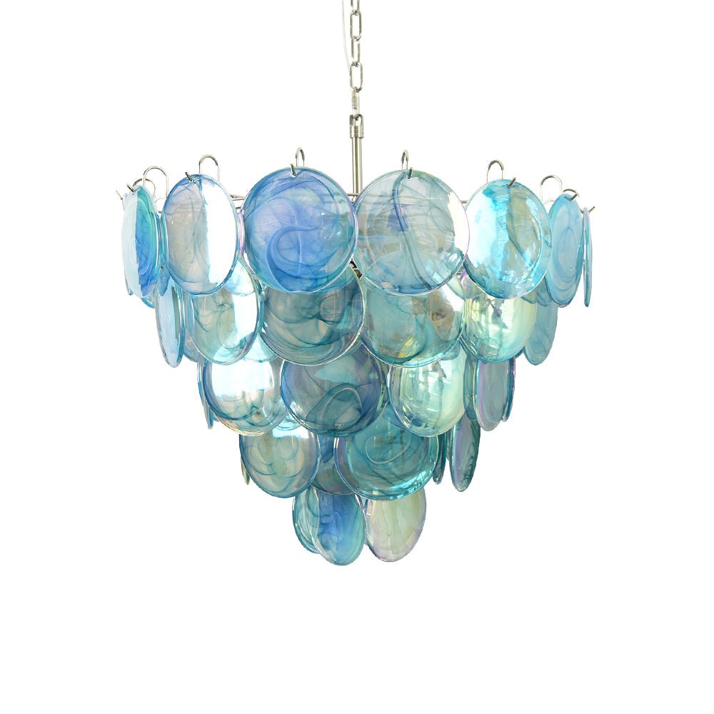 Blue Murano Disc Chandelier - YIOSI