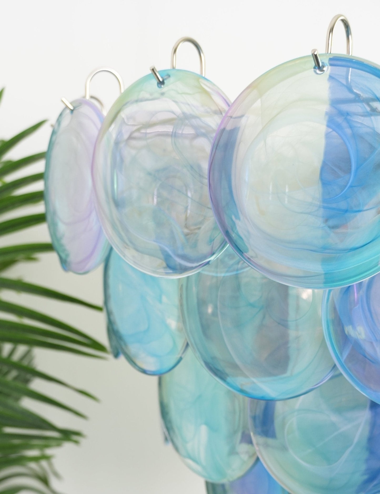 Blue Murano Disc Chandelier - YIOSI