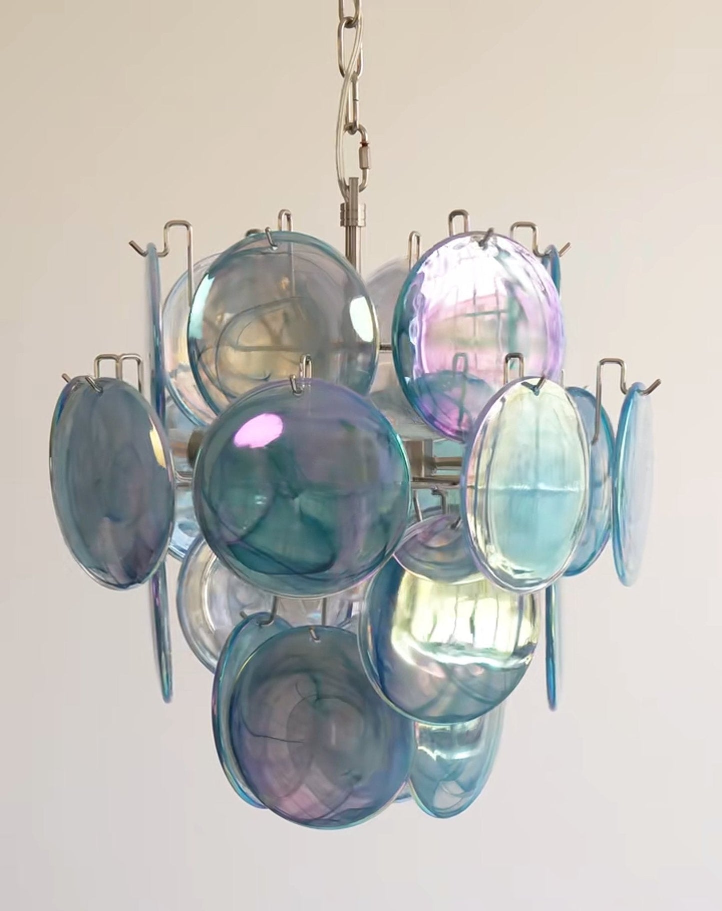 Blue Murano Disc Glass Chandelier - YIOSI