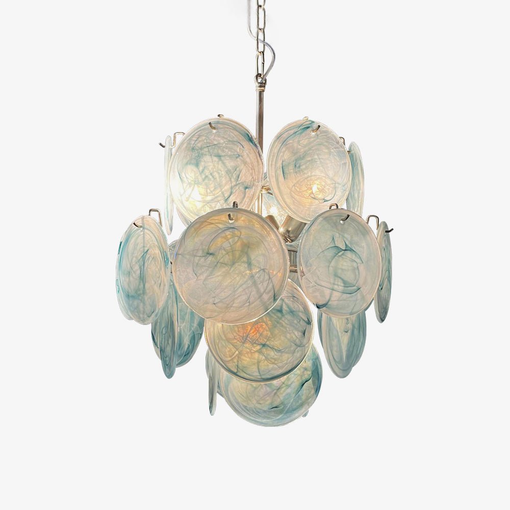 Blue Murano Disc Glass Chandelier - YIOSI