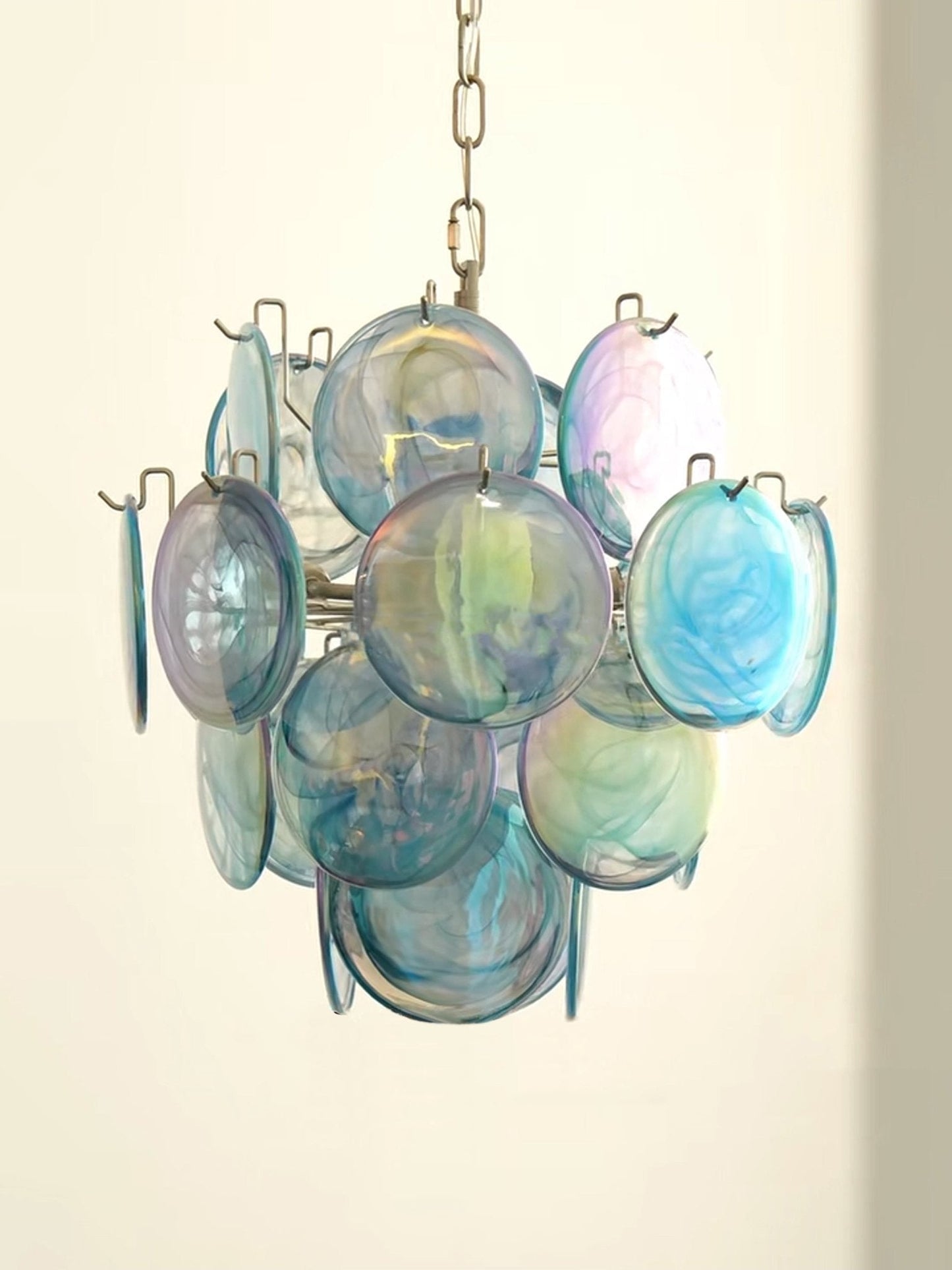 Blue Murano Disc Glass Chandelier - YIOSI