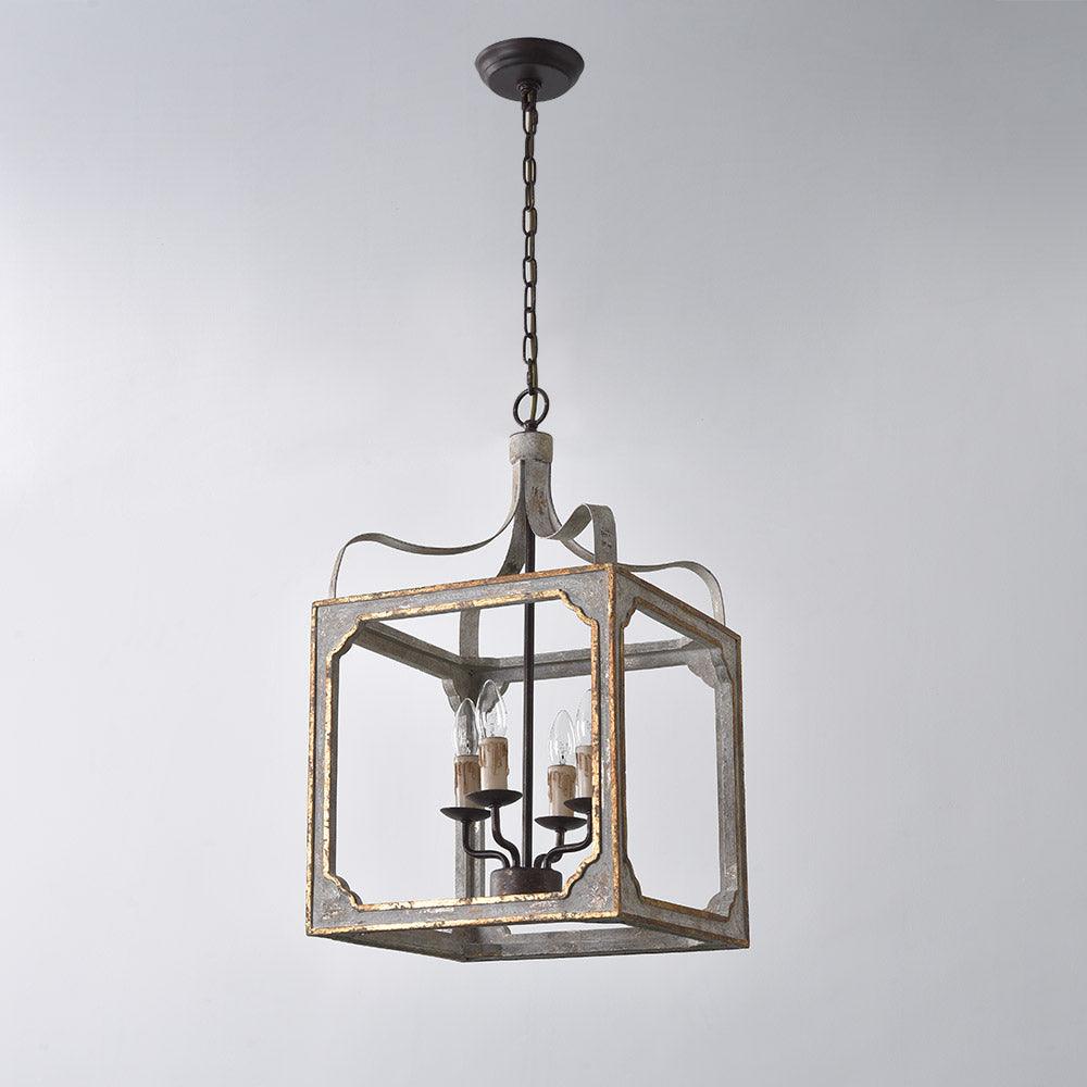 Boho Rustic Cube Chandelier - YIOSI