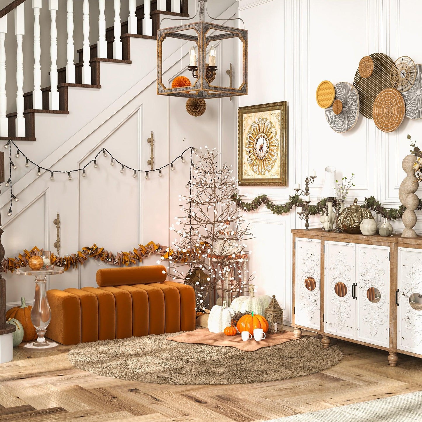 Boho Rustic Cube Chandelier - YIOSI