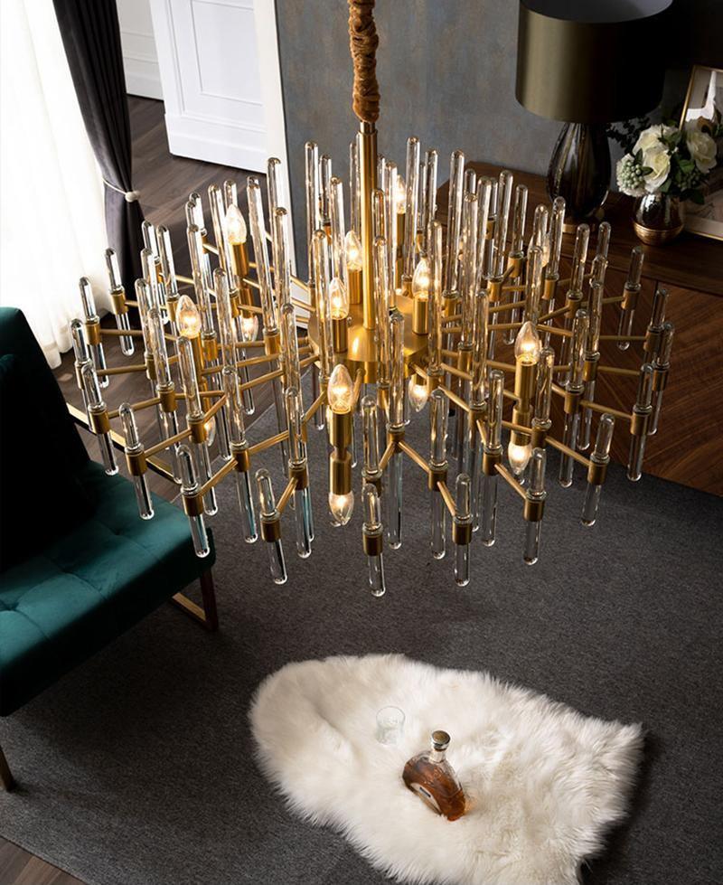 Vintage Antique Brass Chandelier - YIOSI