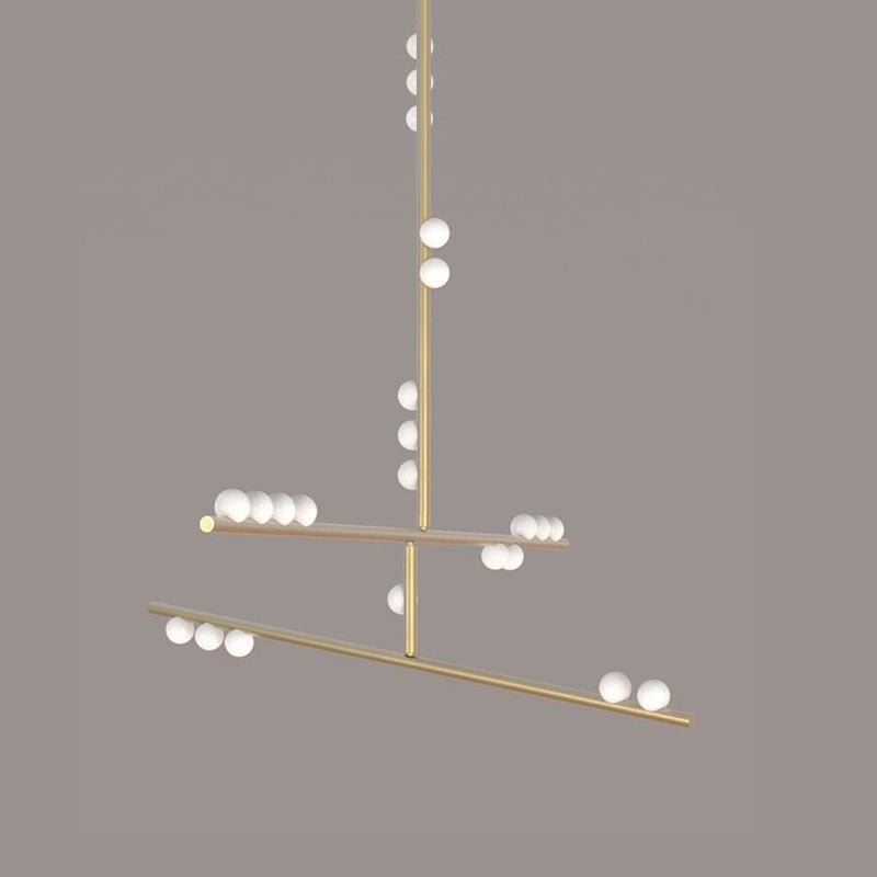 Brass Glass Drop Chandelier - YIOSI