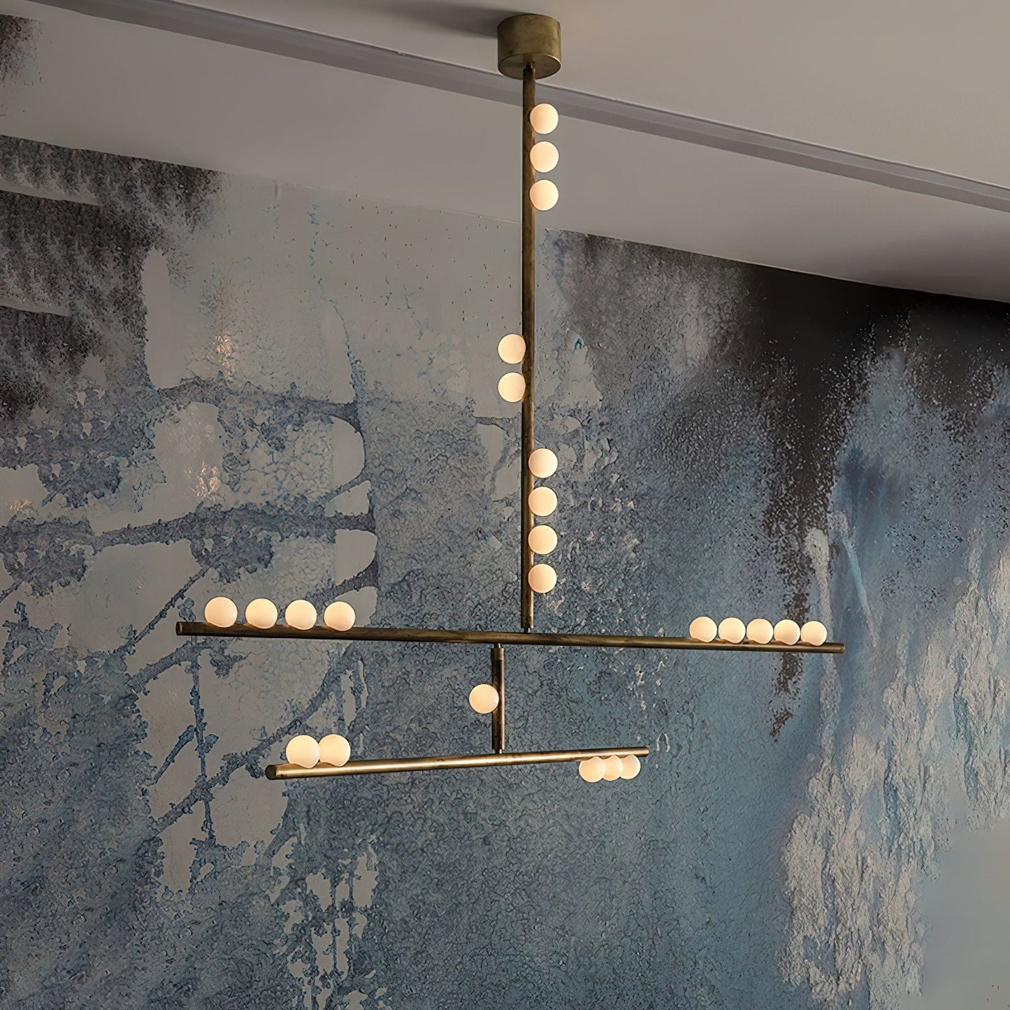 Brass Glass Drop Chandelier - YIOSI