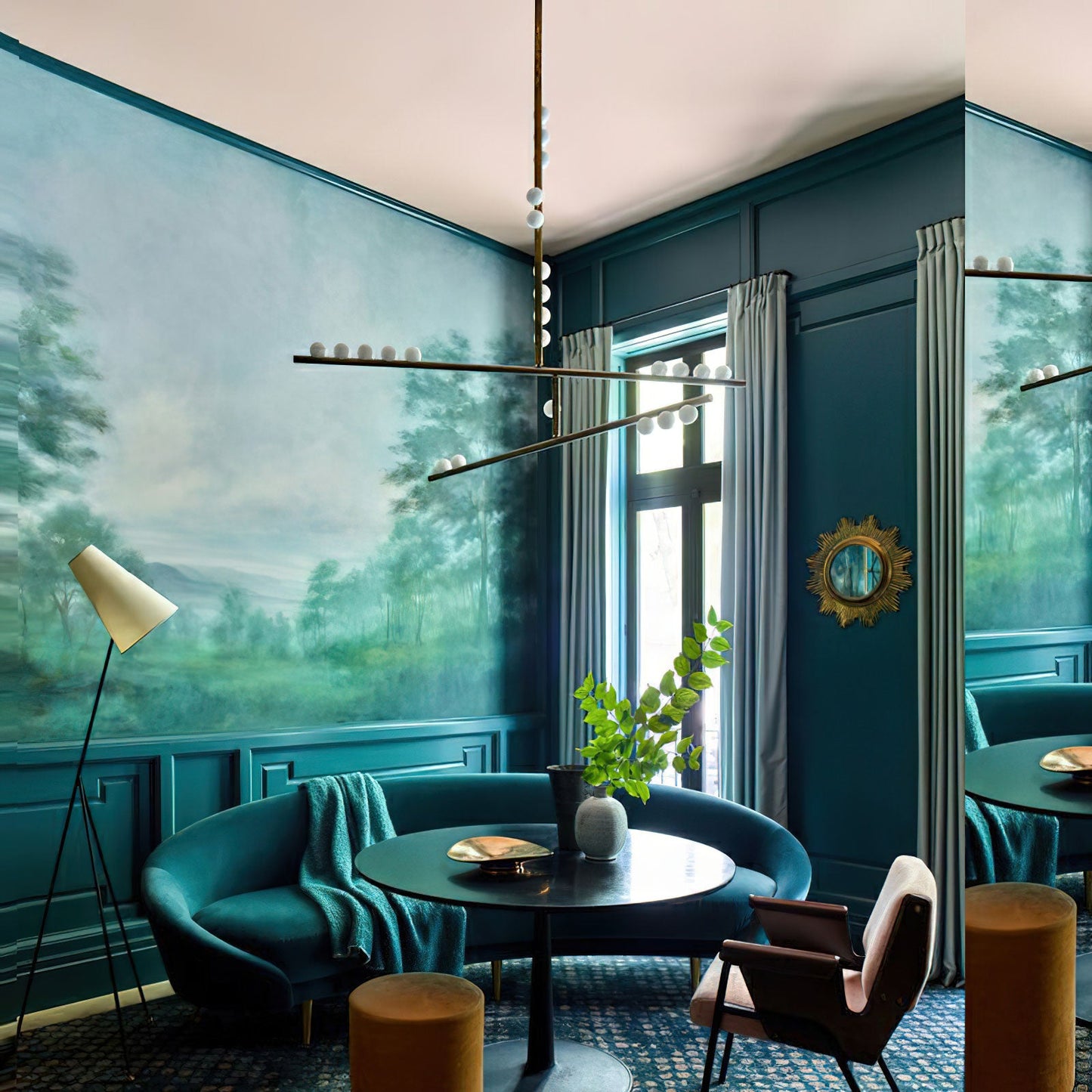 Brass Glass Drop Chandelier - YIOSI