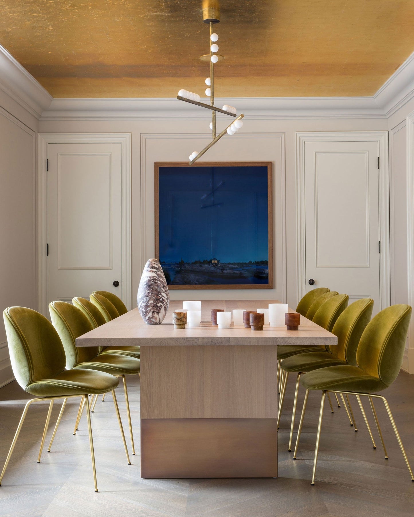 Brass Glass Drop Chandelier - YIOSI