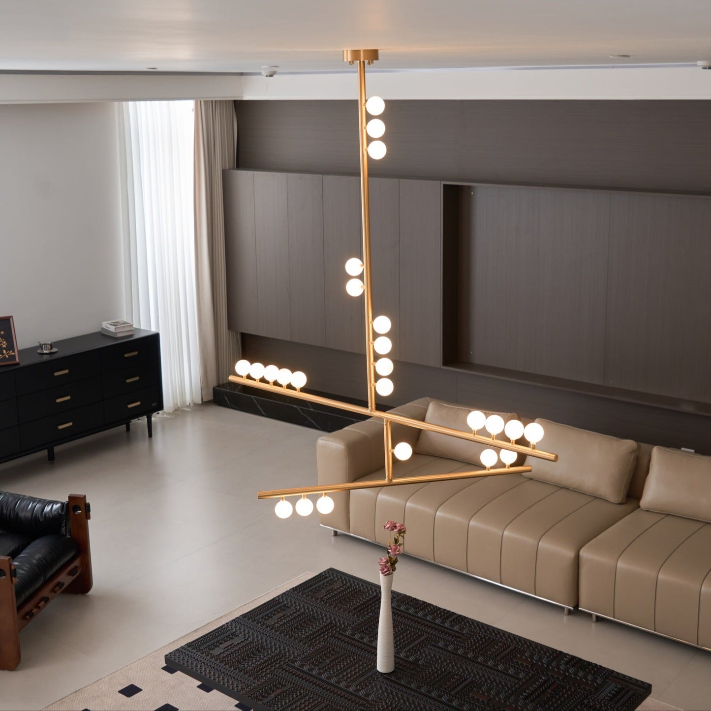 Brass Glass Drop Chandelier - YIOSI