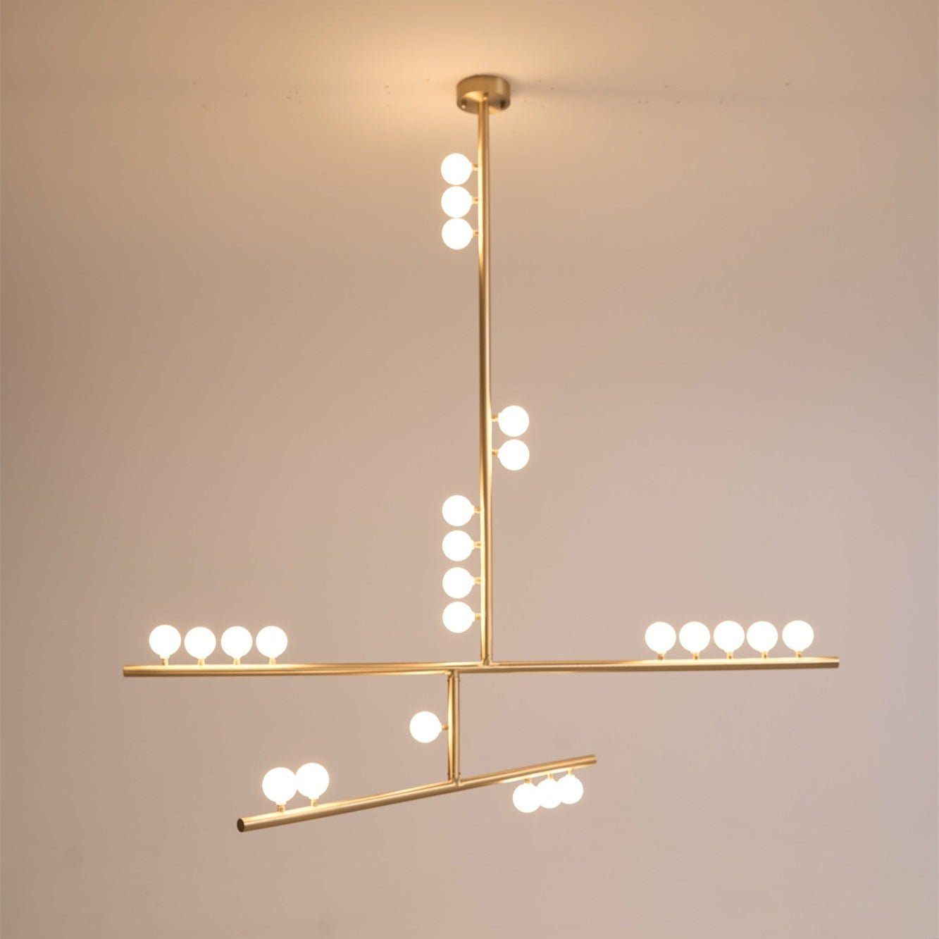 Brass Glass Drop Chandelier - YIOSI