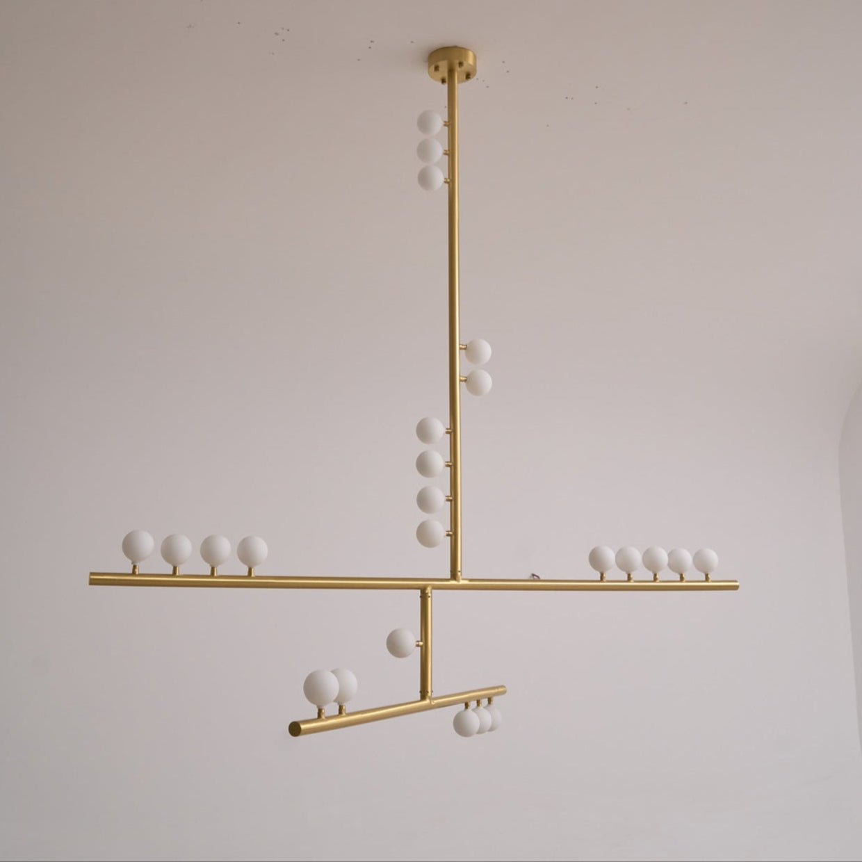 Brass Glass Drop Chandelier - YIOSI