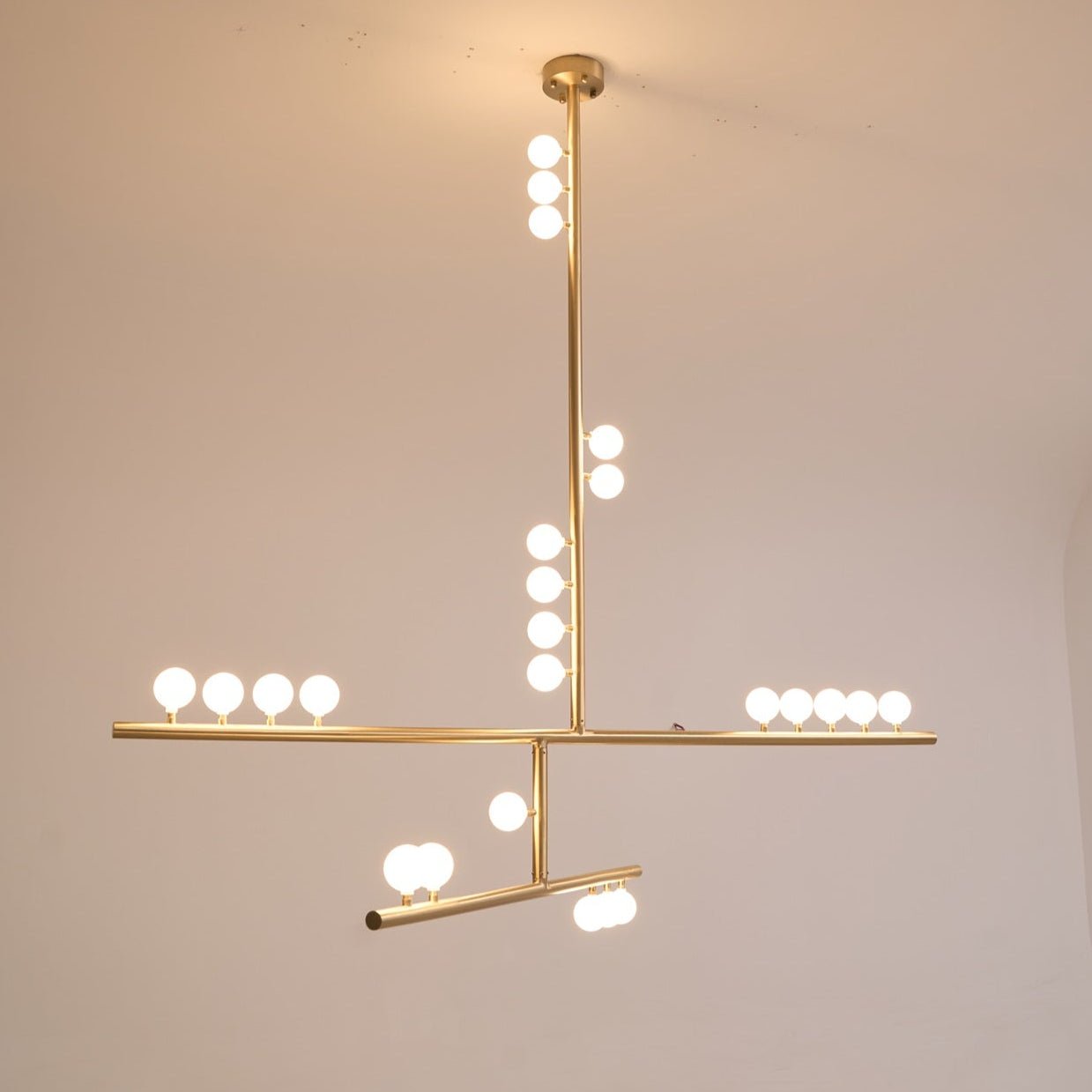 Brass Glass Drop Chandelier - YIOSI