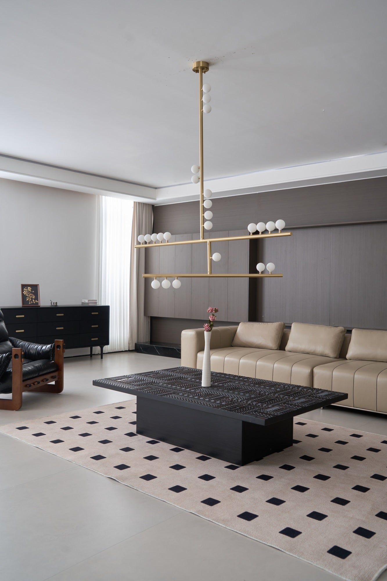 Brass Glass Drop Chandelier - YIOSI