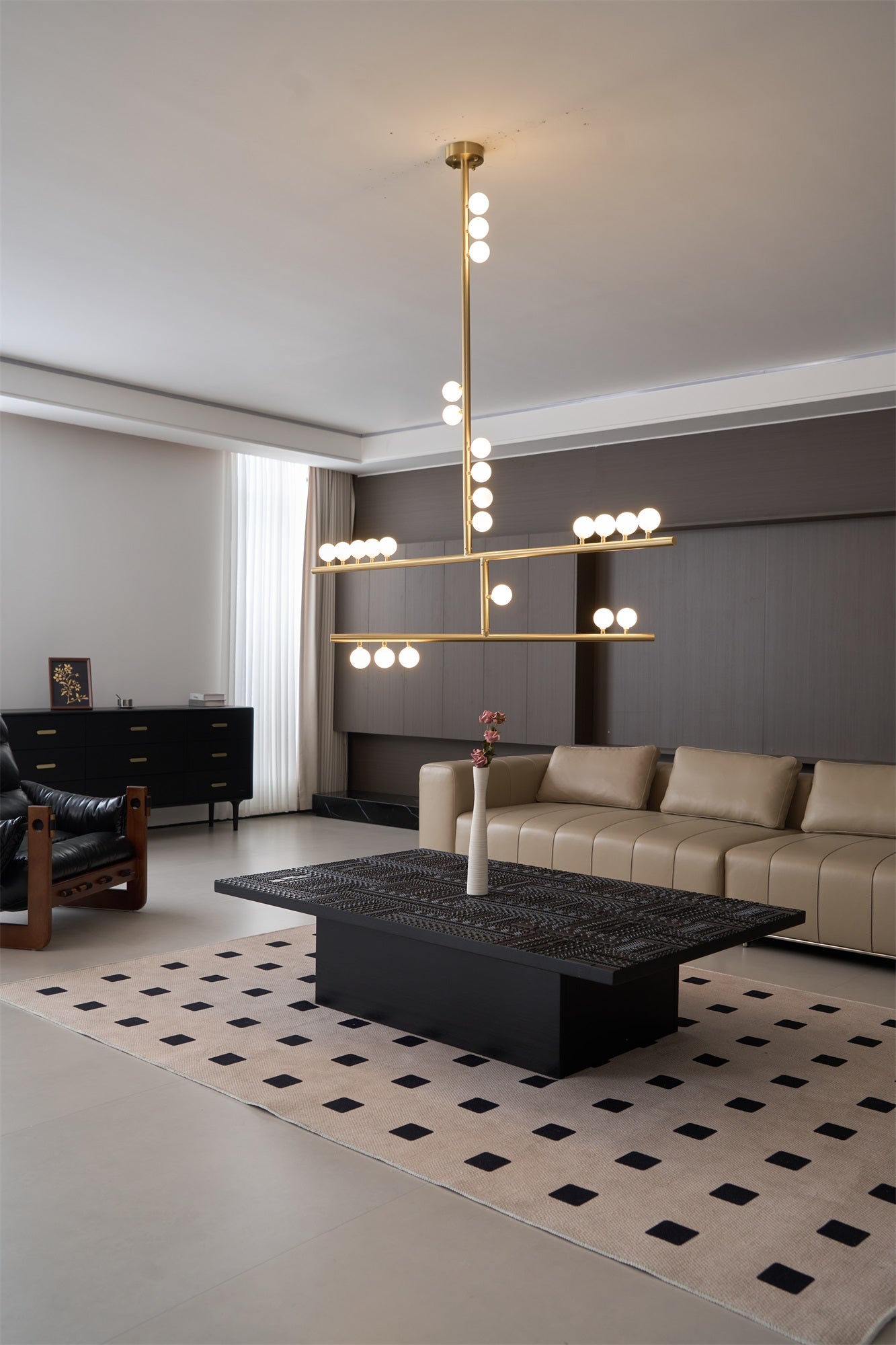 Brass Glass Drop Chandelier - YIOSI