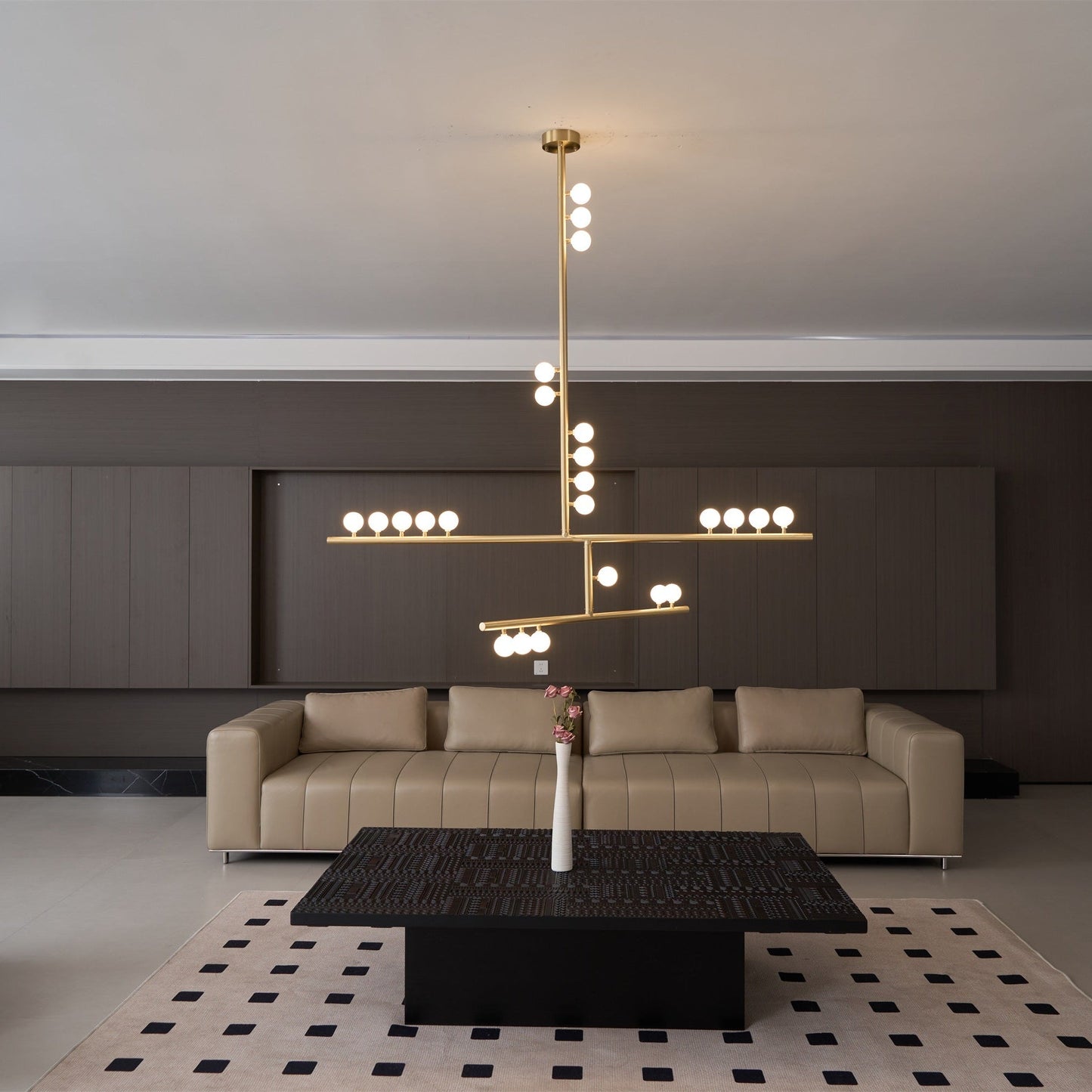 Brass Glass Drop Chandelier - YIOSI