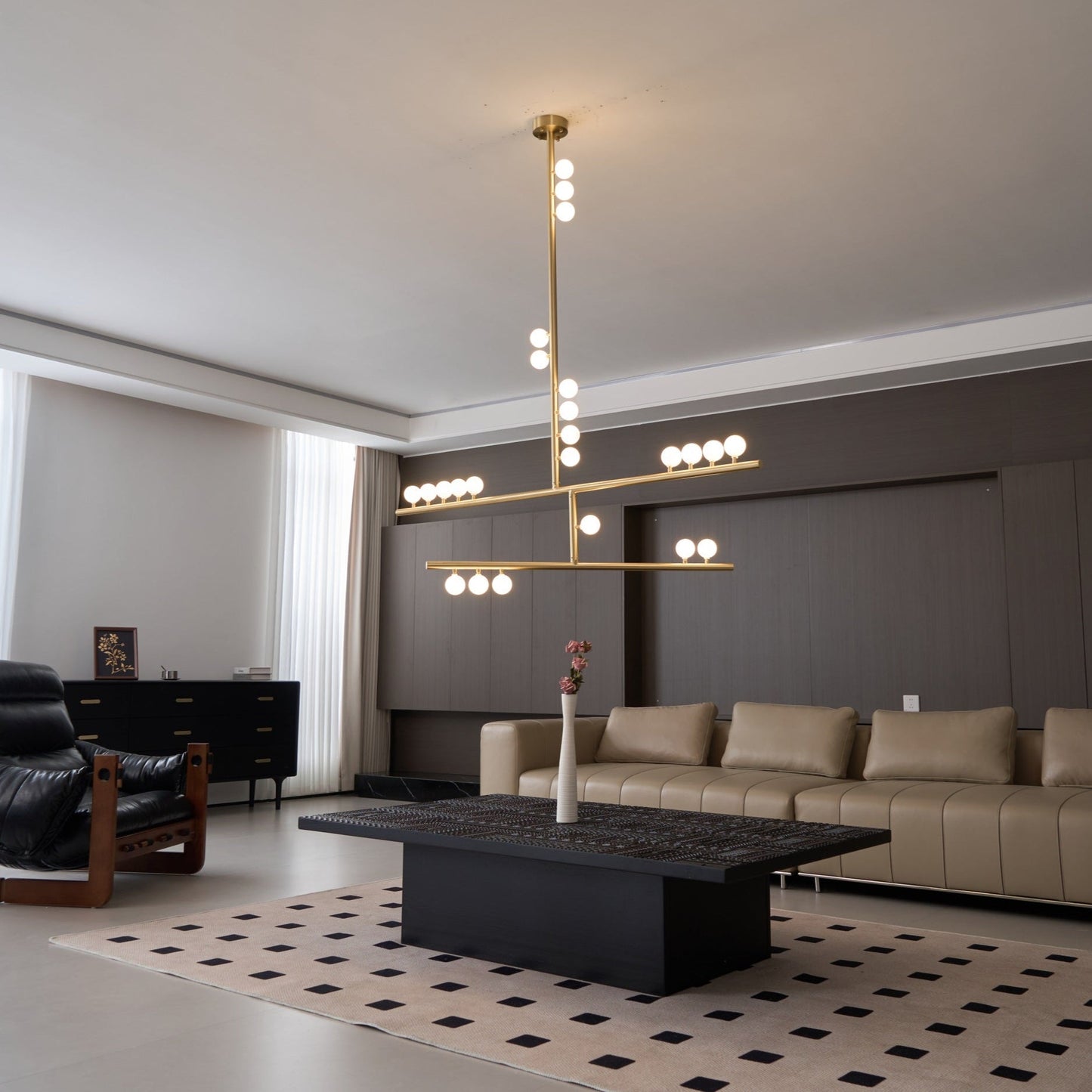 Brass Glass Drop Chandelier - YIOSI