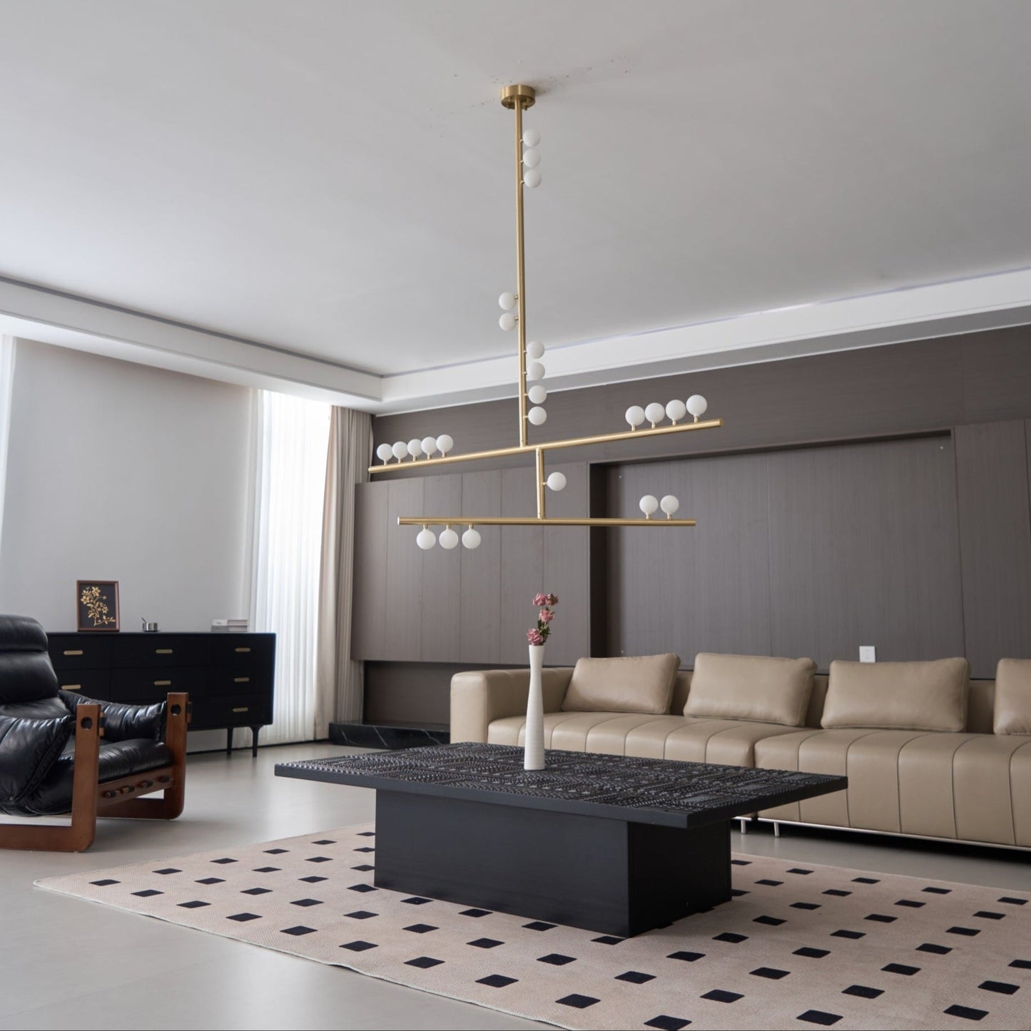 Brass Glass Drop Chandelier - YIOSI