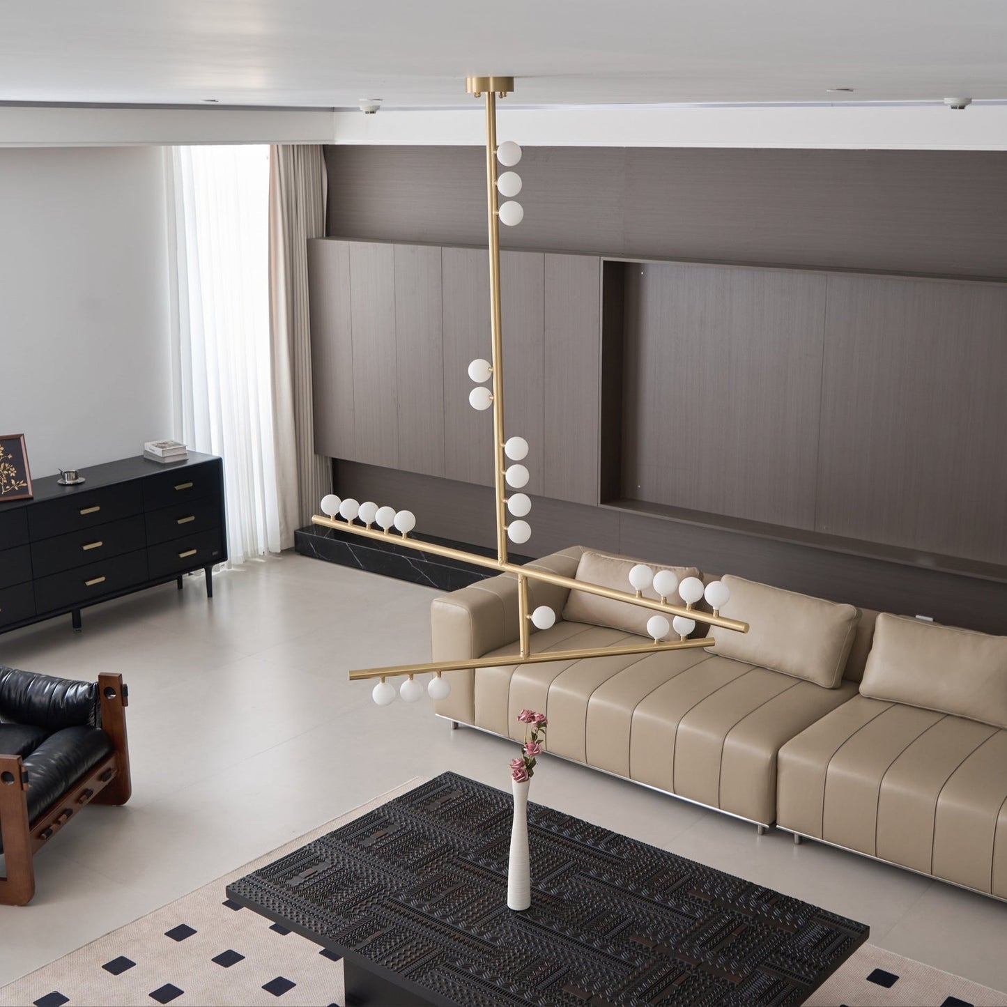 Brass Glass Drop Chandelier - YIOSI