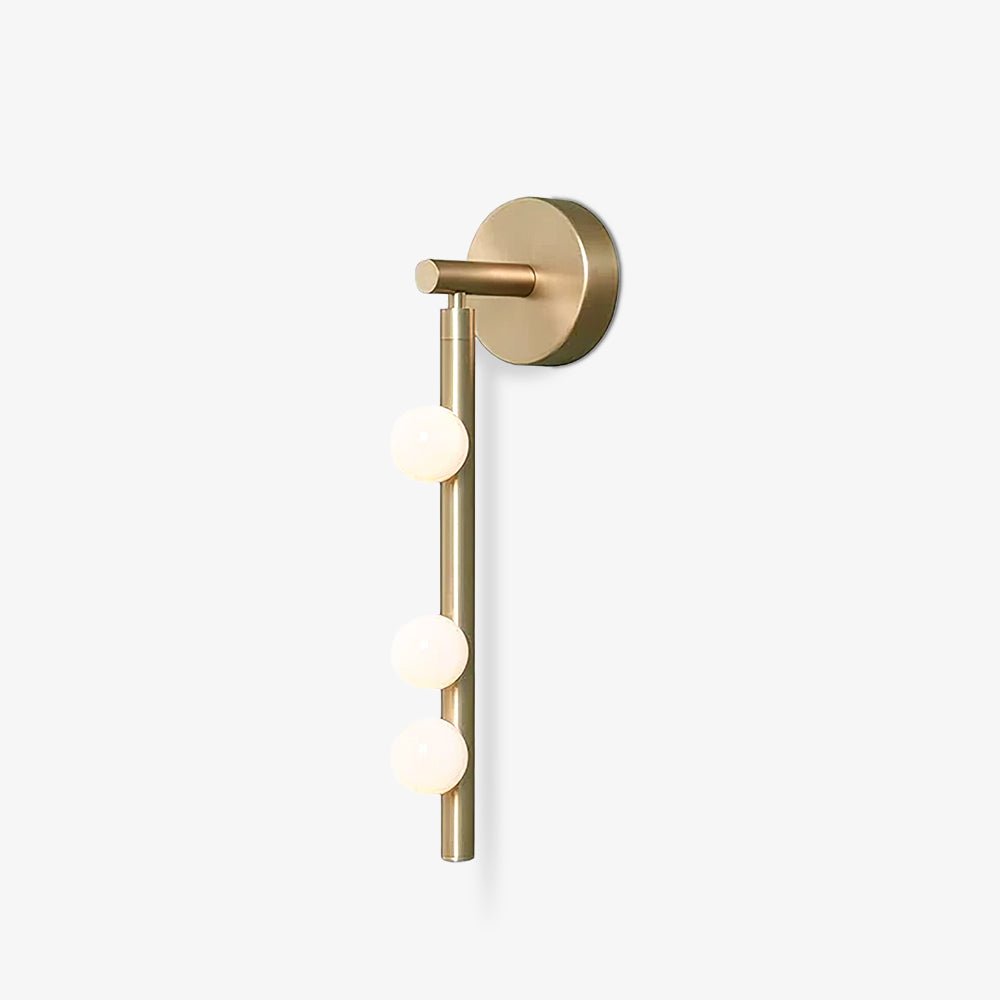 Brass Glass Tube Wall Lamp – Vintage Brass & White Finish