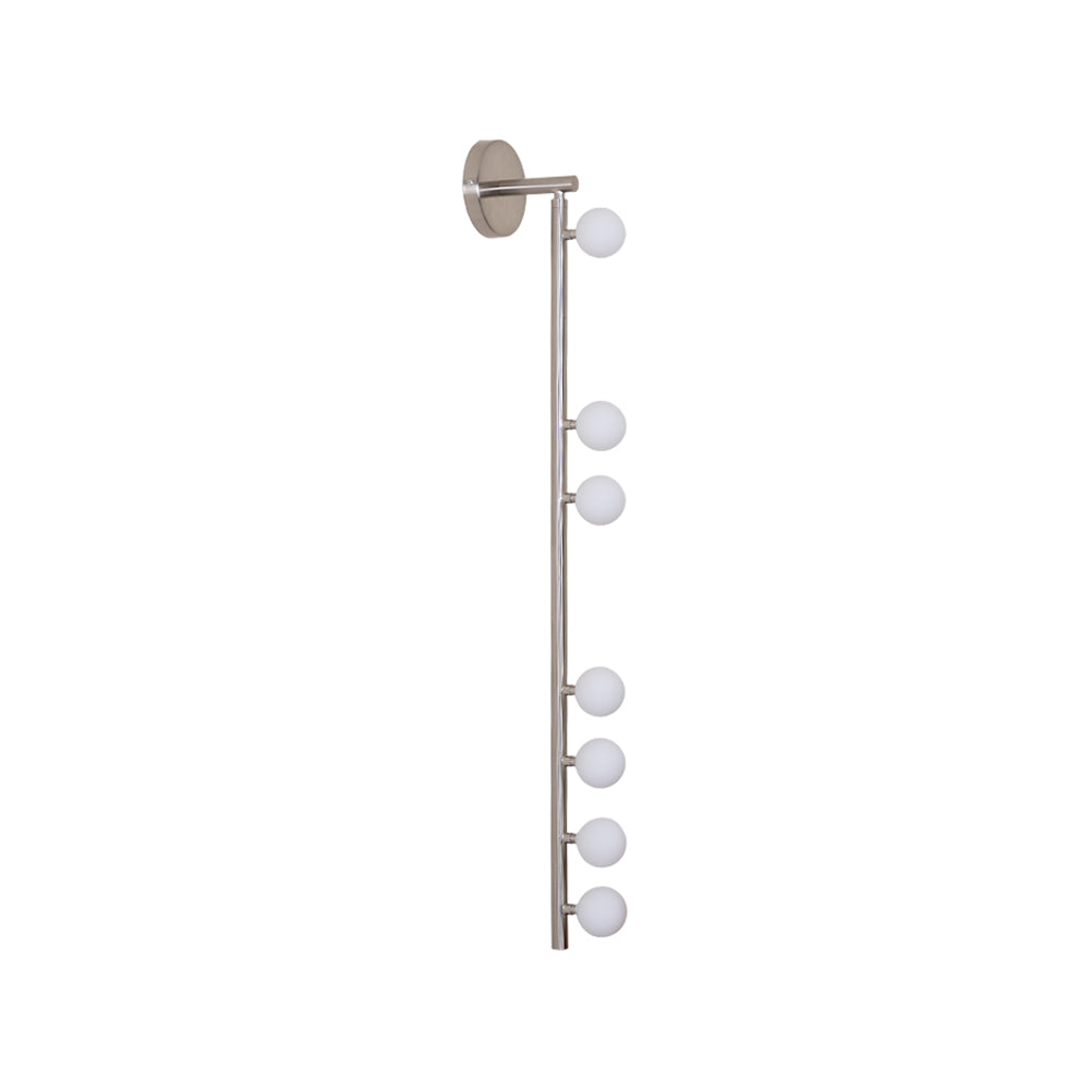Brass Glass Tube Wall Lamp – Vintage Brass & White Finish