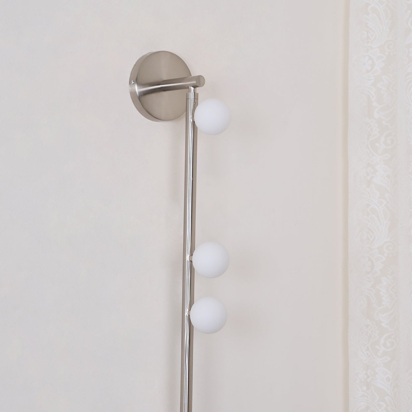 Brass Glass Tube Wall Lamp – Vintage Brass & White Finish
