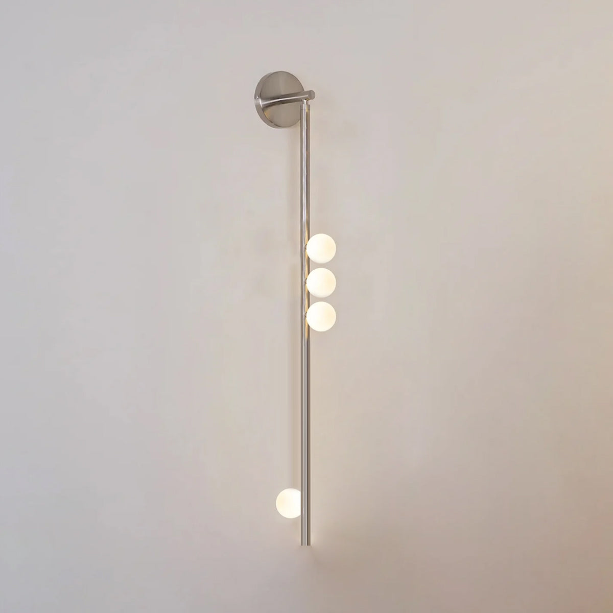 Brass Glass Tube Wall Lamp – Vintage Brass & White Finish