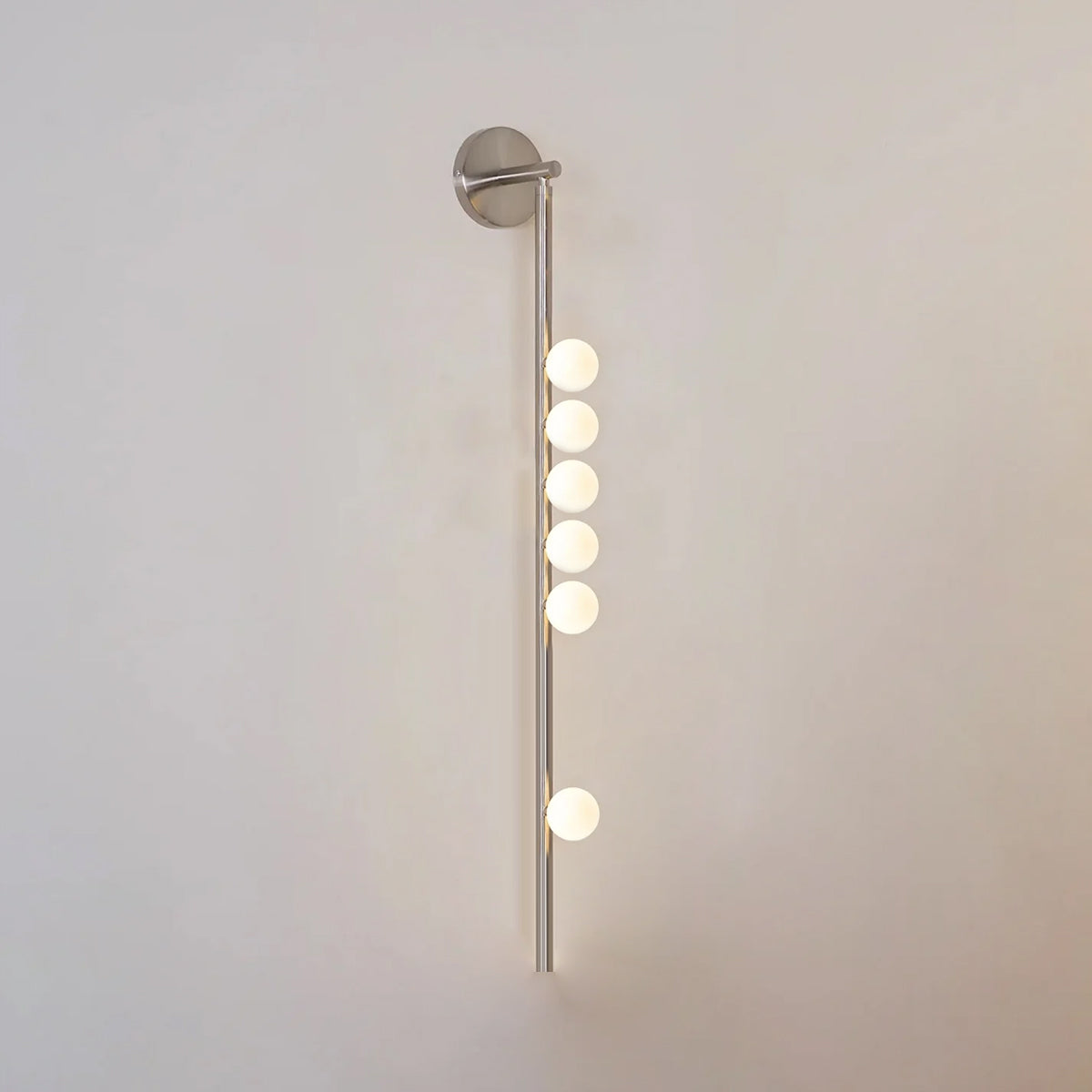 Brass Glass Tube Wall Lamp – Vintage Brass & White Finish