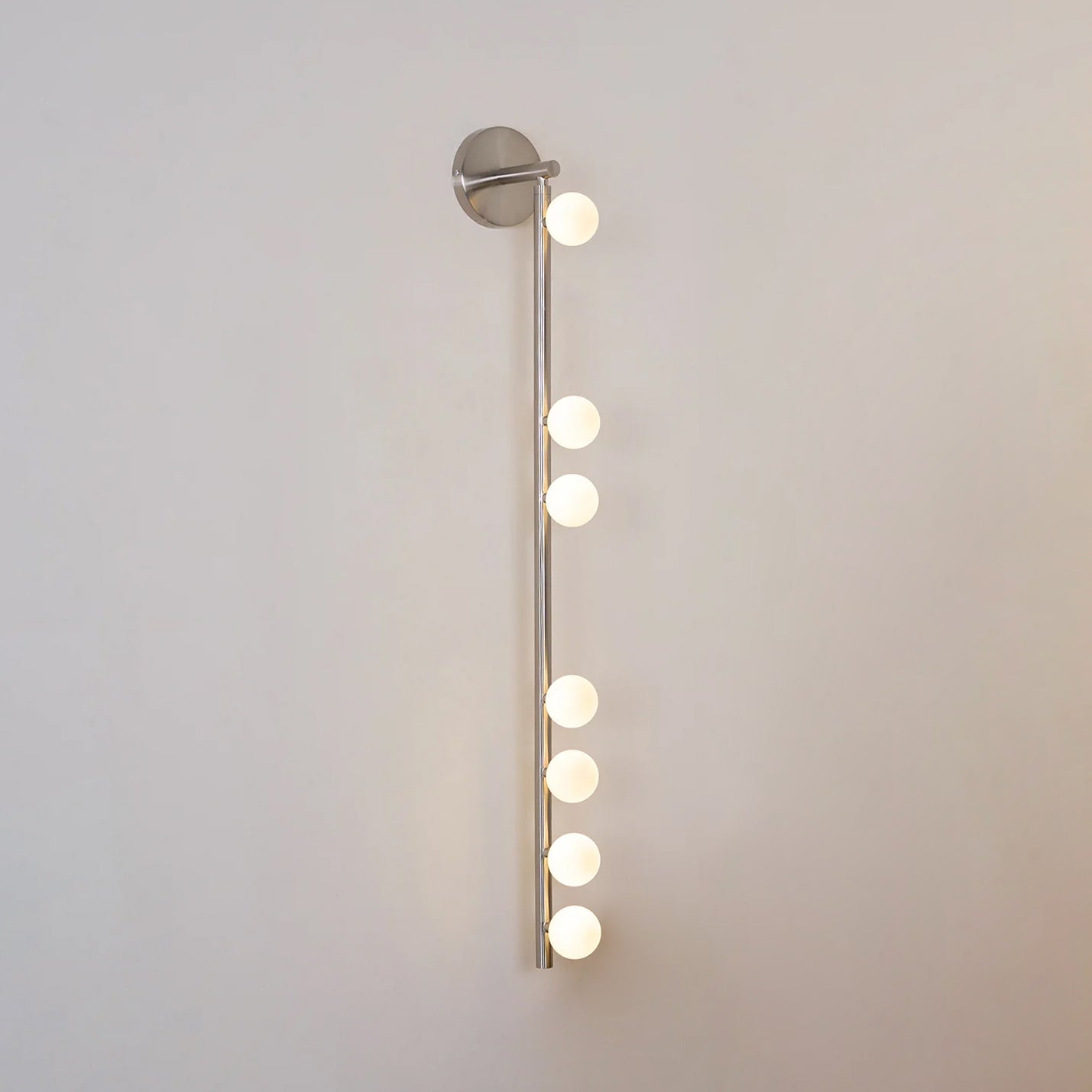 Brass Glass Tube Wall Lamp – Vintage Brass & White Finish